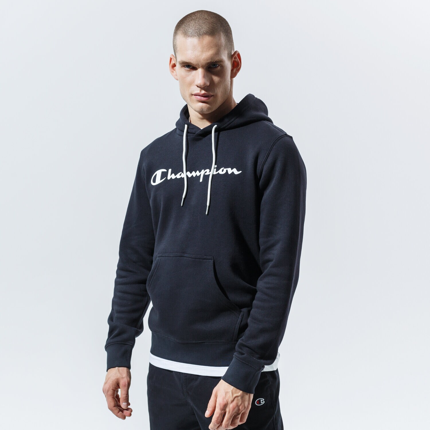 Herren CHAMPION HOODIE HOODED SWEATSHIRT 214743KK001 Schwarz