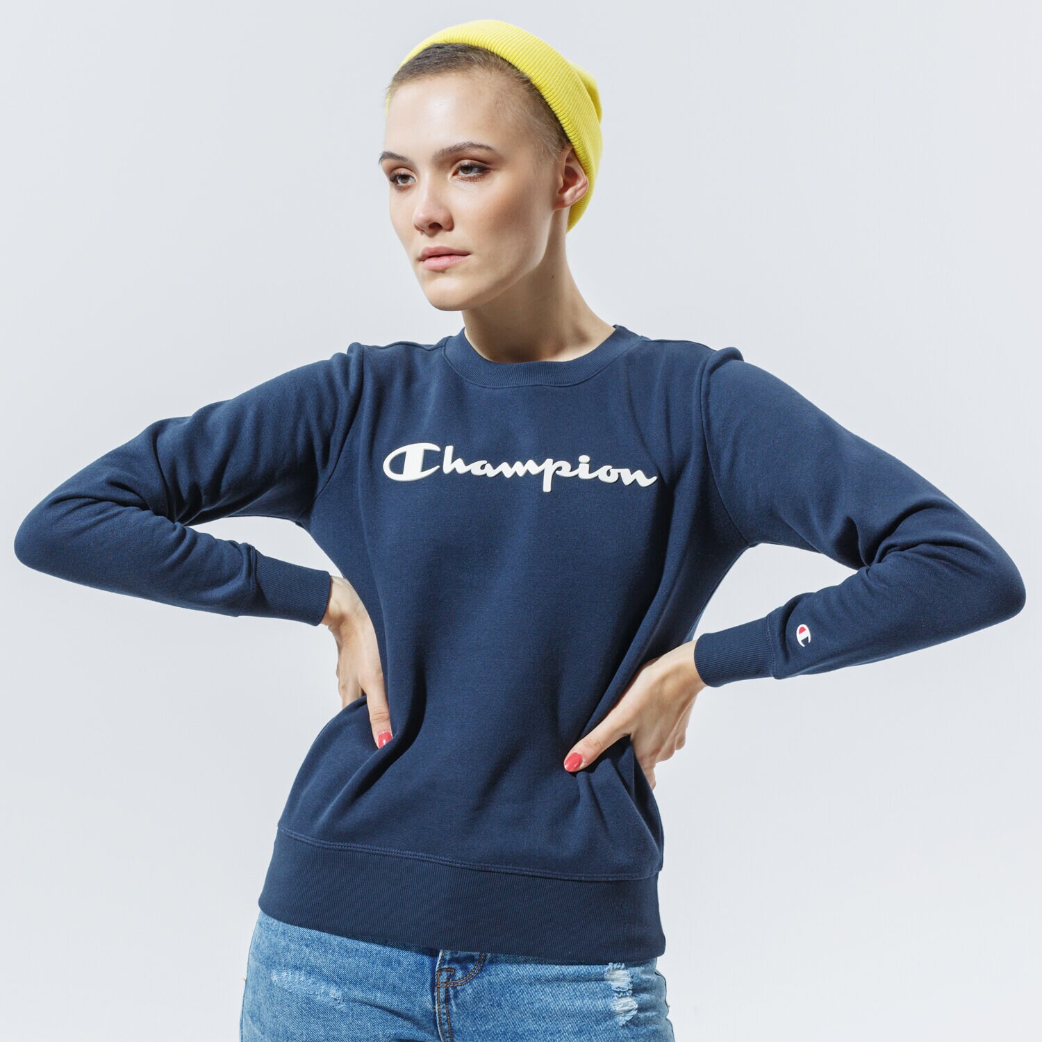 Damen CHAMPION SWEATSHIRT CREWNECK SWEATSHIRT 113210BS501 Dunkelblau