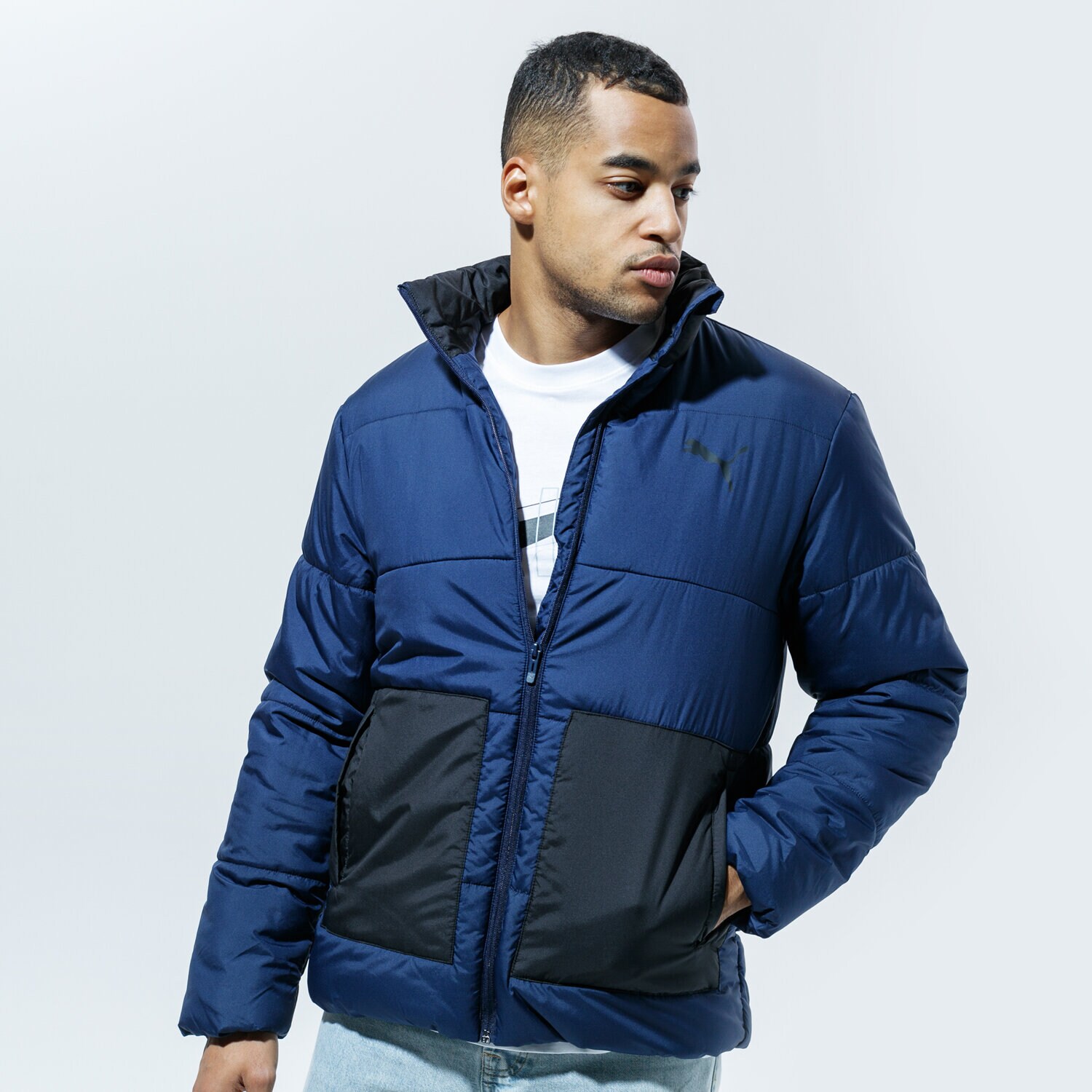 Herren Winterjacke PUMA JACKE WINTER ESS+ PADDED JACKET 58212906 Dunkelblau