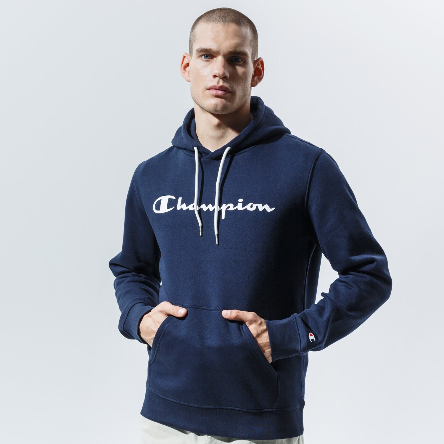 Herren CHAMPION HOODIE HOODED SWEATSHIRT 214743BS501 Dunkelblau