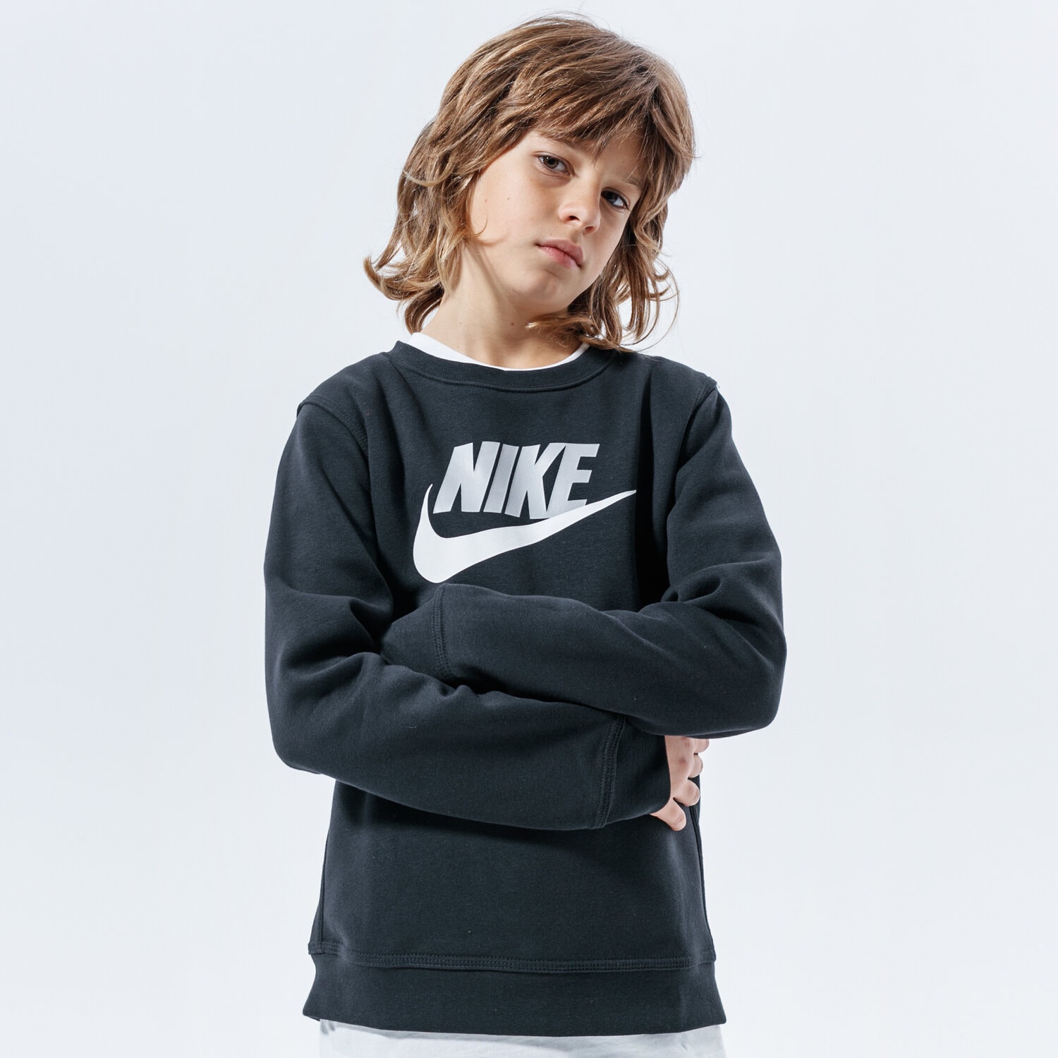 Kinder NIKE SWEATSHIRT SPORTSWEAR CLUB FLEECE BOY CV9297-011 Schwarz