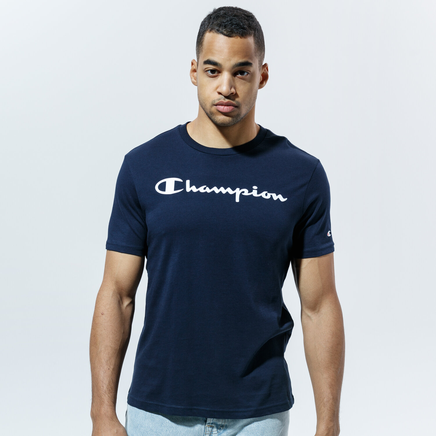 Herren T-Shirt CHAMPION T-SHIRT CREWNECK T-SHIRT 214747BS501 Dunkelblau