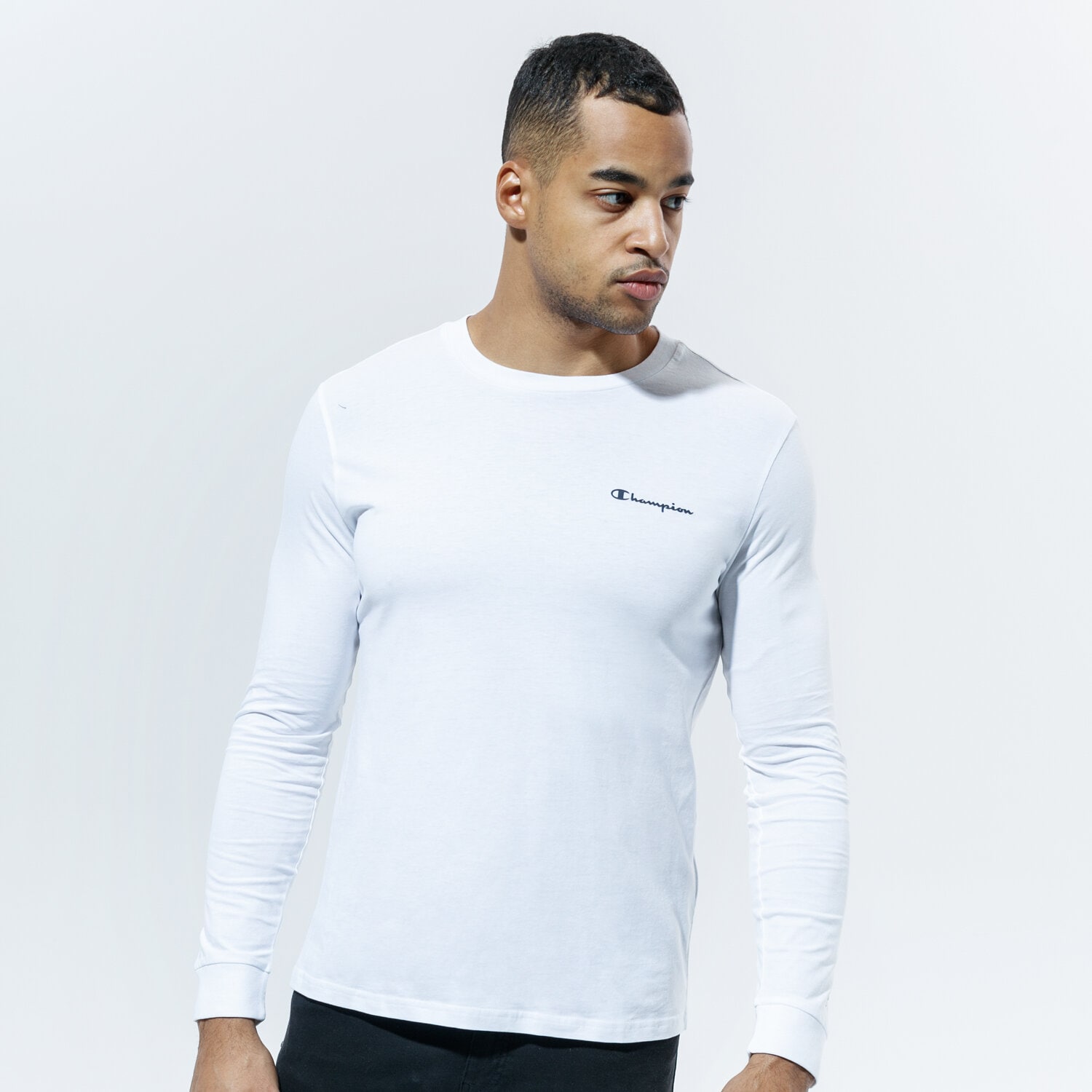 Herren T-Shirt CHAMPION T-SHIRT LONG SLEEVE CREWNECK T-SHIRT 214756WW001 Weiß