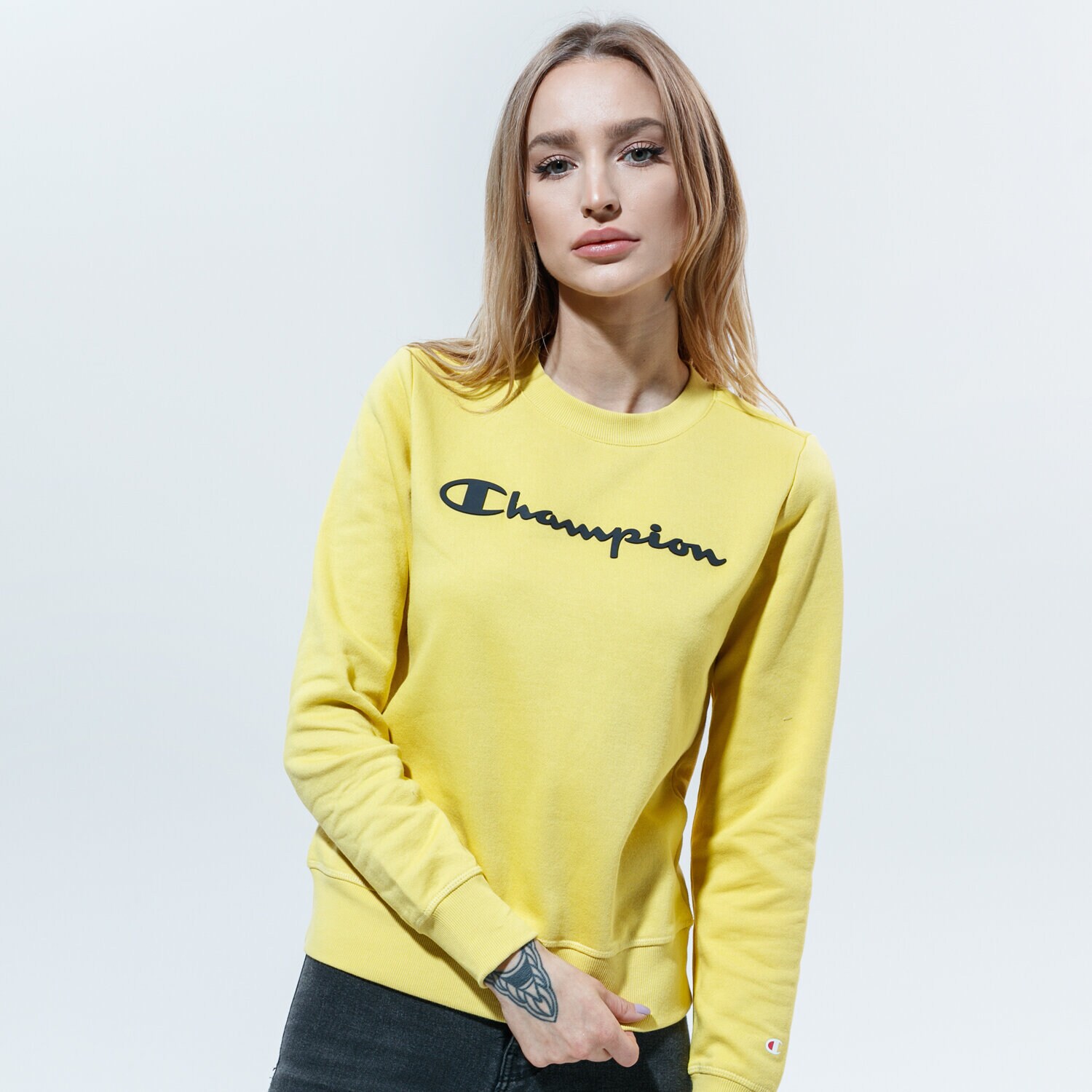 Damen CHAMPION SWEATSHIRT CREWNECK SWEATSHIRT 113210YS087 senfgelb