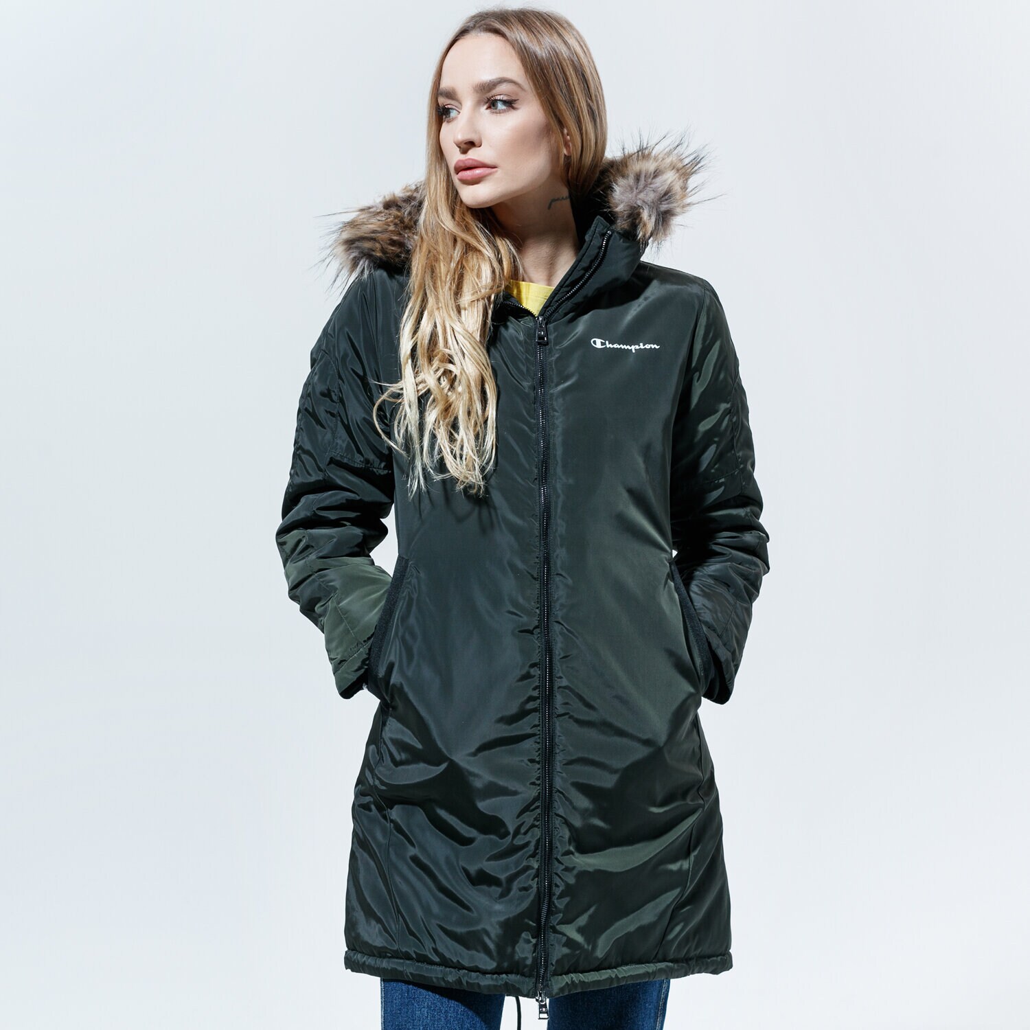 Damen Winterjacke CHAMPION JACKE WINTER PARKA JACKET WW 114371GS547 Khaki