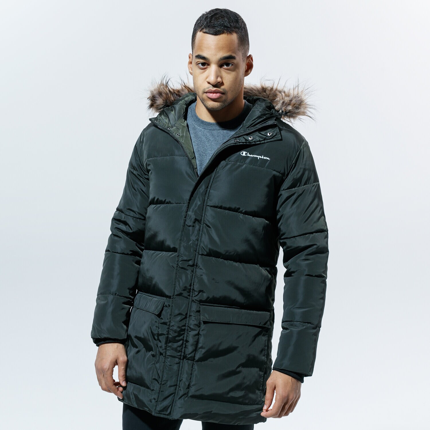 Herren Winterjacke CHAMPION JACKE WINTER PARKA JACKET MM 216391GS547 Khaki