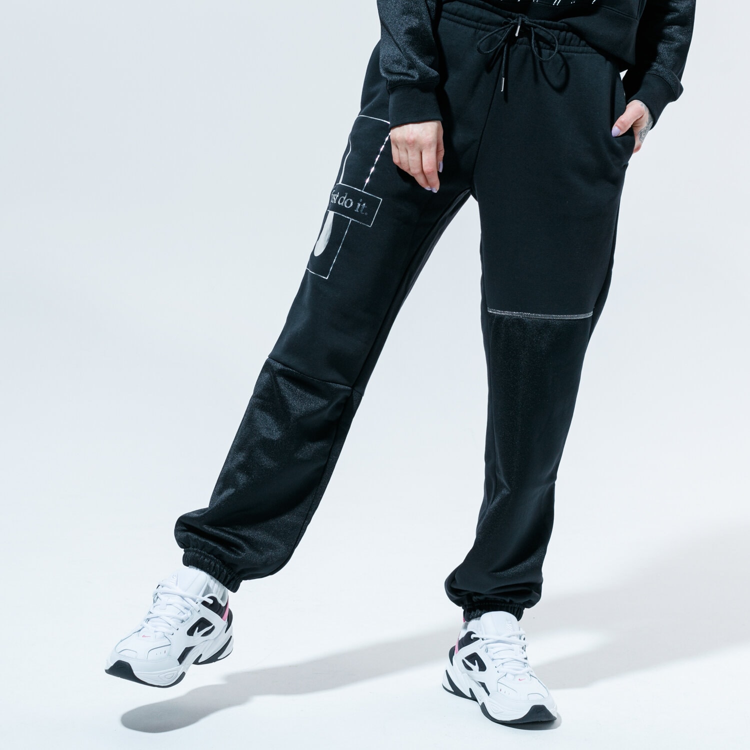 Damen Hosen NIKE HOSE W NSW ICN CLSH PANT FLC BB DC0654-010 Schwarz