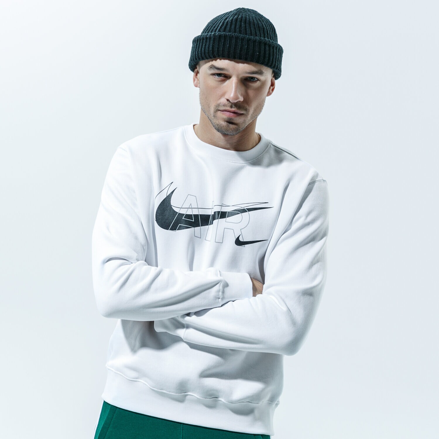 Herren NIKE SWEATSHIRT M NSW CREW PRNT PACK BB DD9699-100 Weiß