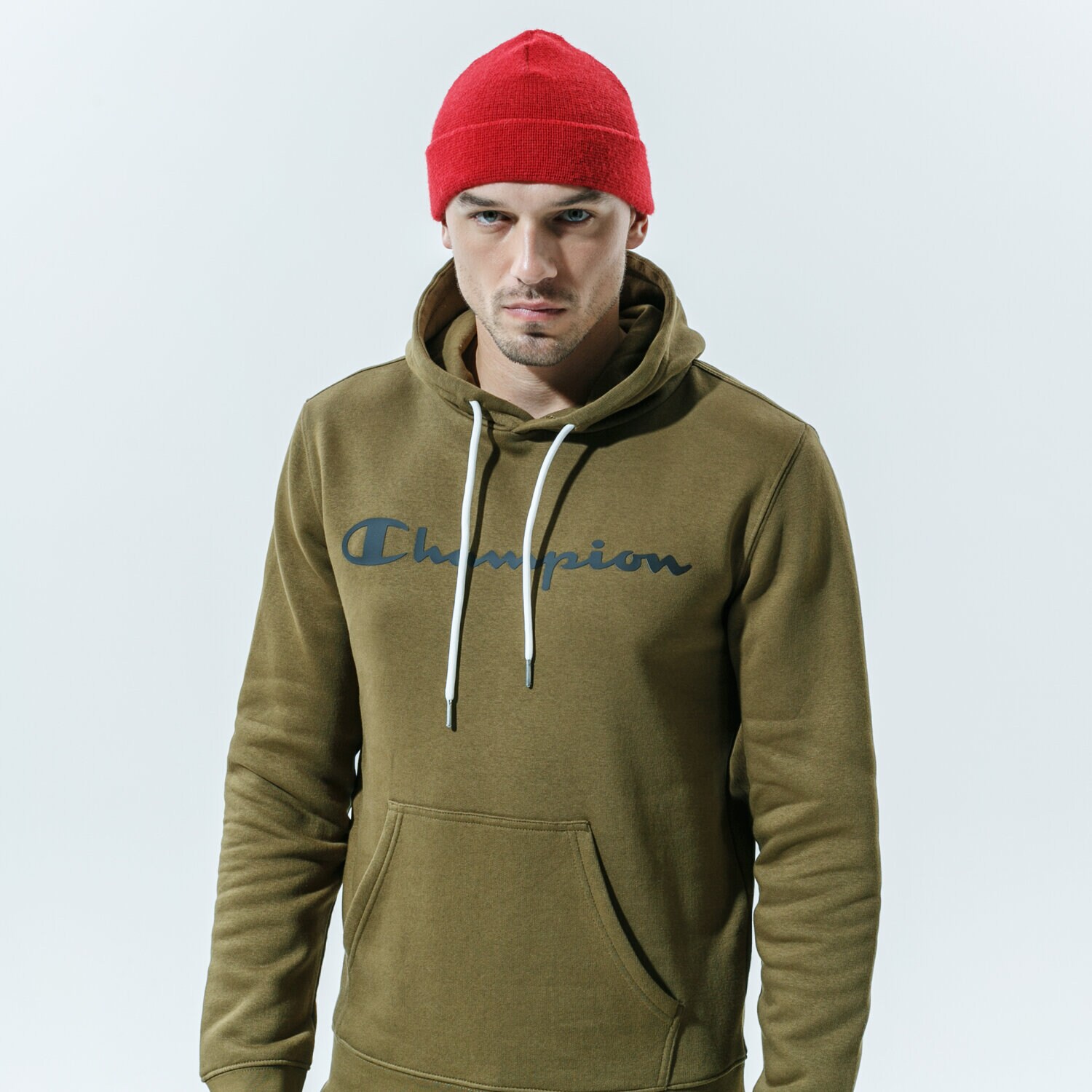 Herren CHAMPION HOODIE HOODED SWEATSHIRT 214743MS549 Khaki
