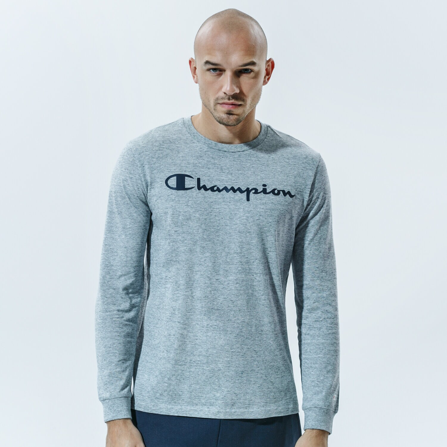 Herren T-Shirt CHAMPION T-SHIRT CREWNECK LONG SLEEVE T-SHIRT 214748EM021 Grau