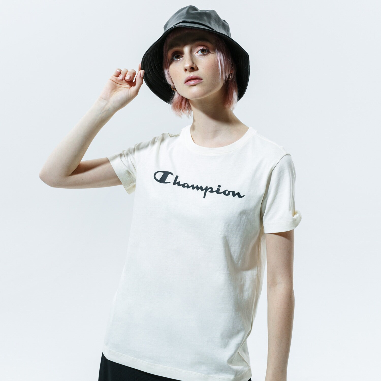 Damen T-Shirt CHAMPION T-SHIRT CREWNECK T-SHIRT 113223WW005 Beige