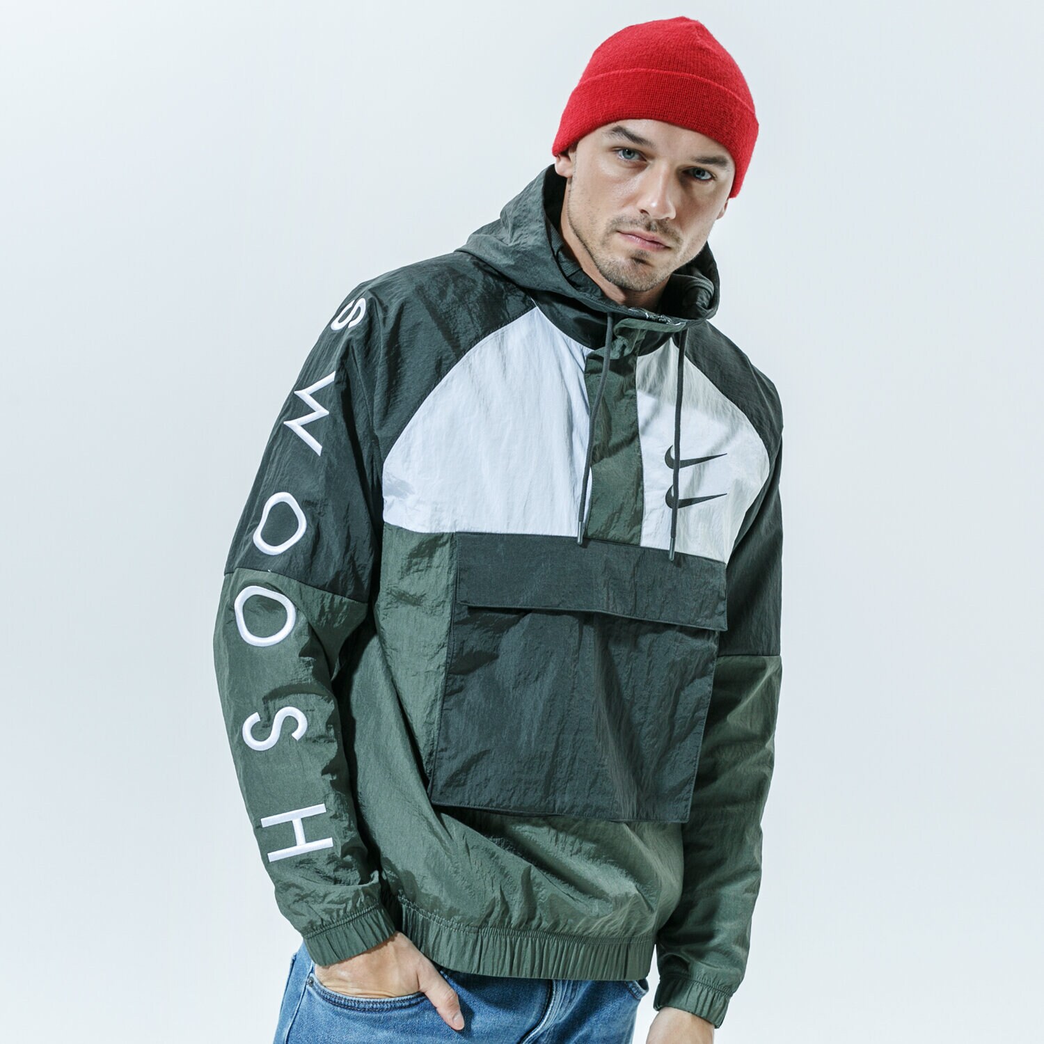Herren NIKE HOODIE SPORTSWEAR SWOOSH CU3885-001 Grün