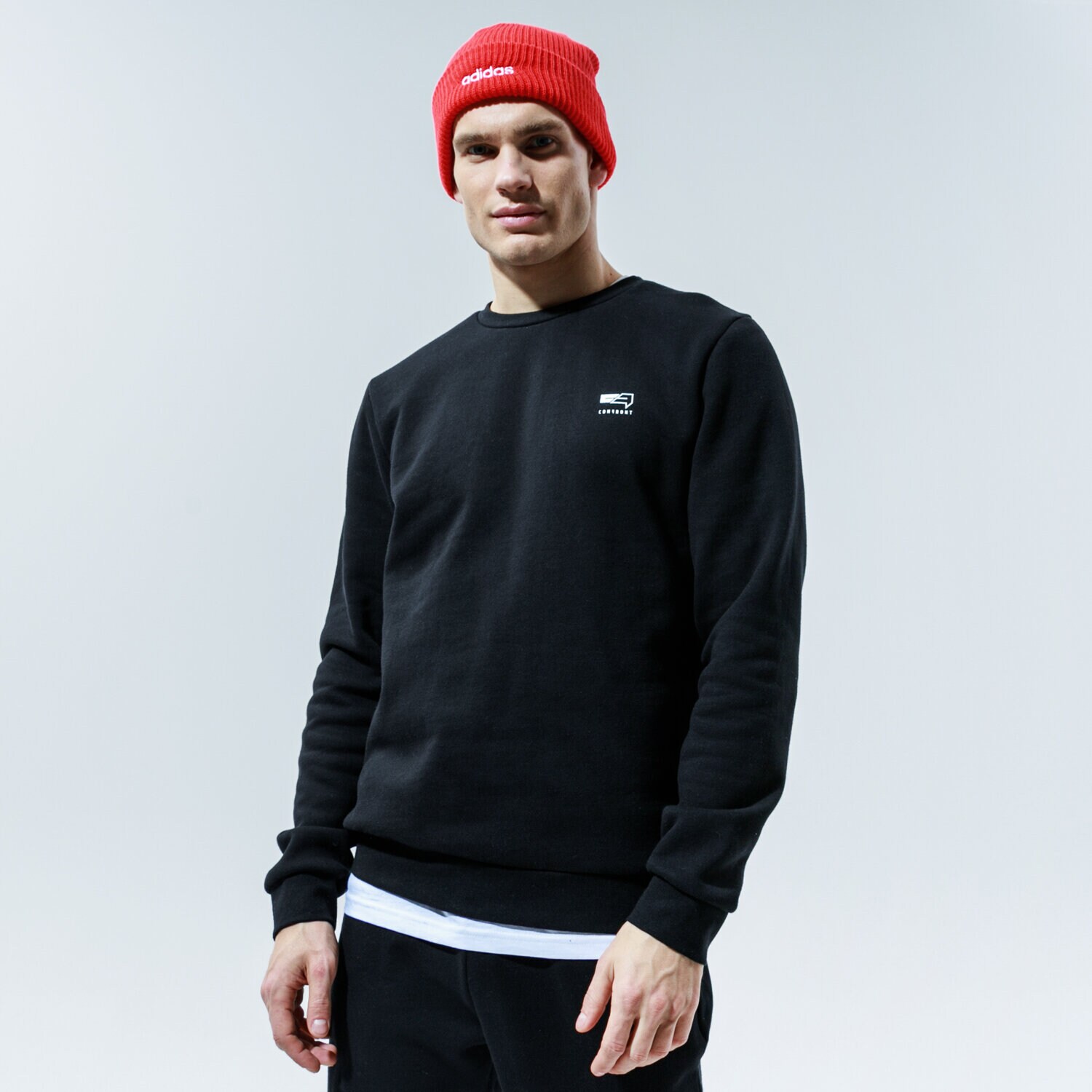 Herren CONFRONT SWEATSHIRT ESSENTAL CREW CF320BLM39001 Schwarz