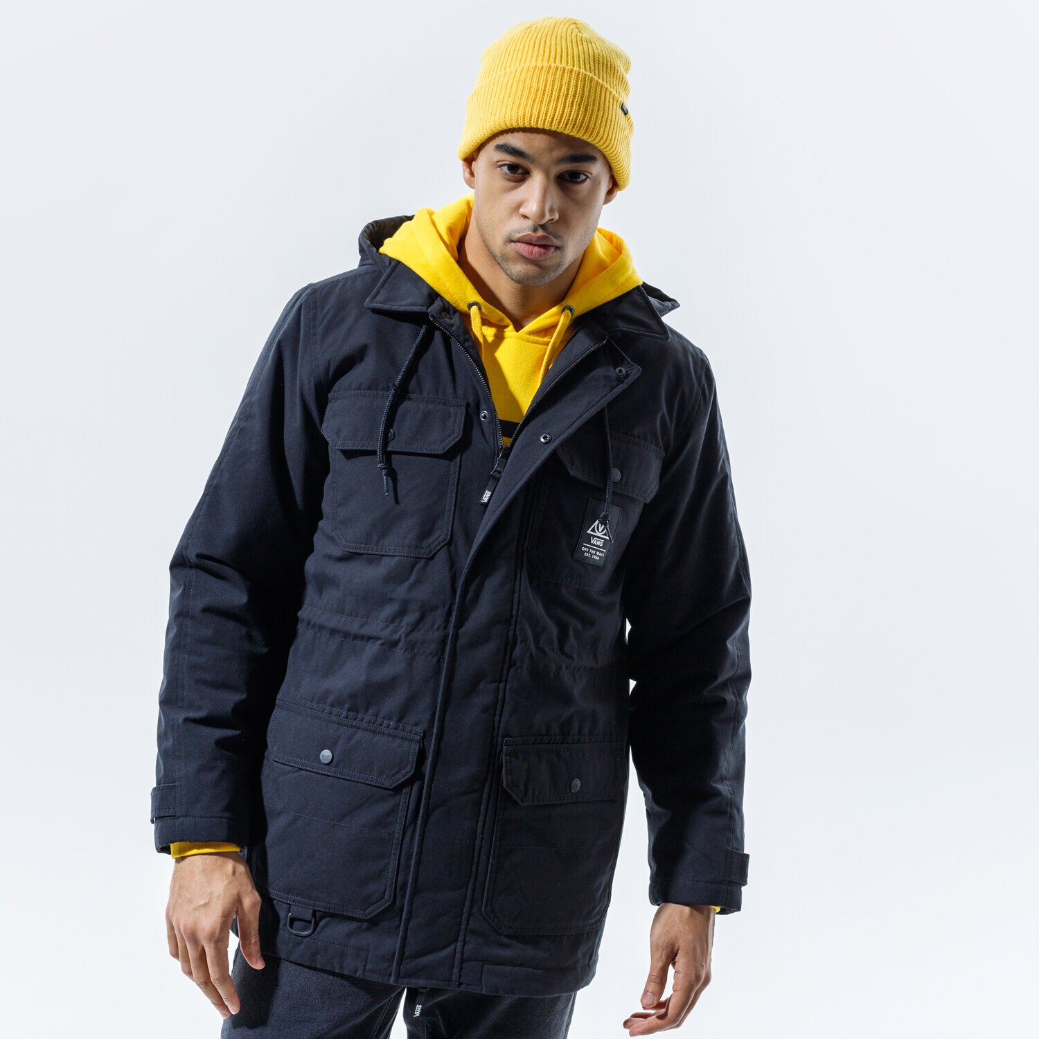 Herren Winterjacke VANS JACKE WINTER 66 SUPPLY LONG DRILL CHORE COAT MTE BLACK VN0A4S1PBLK1 Schwarz
