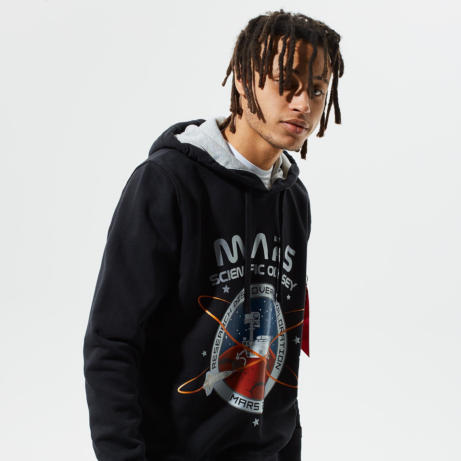 Herren ALPHA INDUSTRIES HOODIE MISSION TO MARS HOODY 12633003 Schwarz