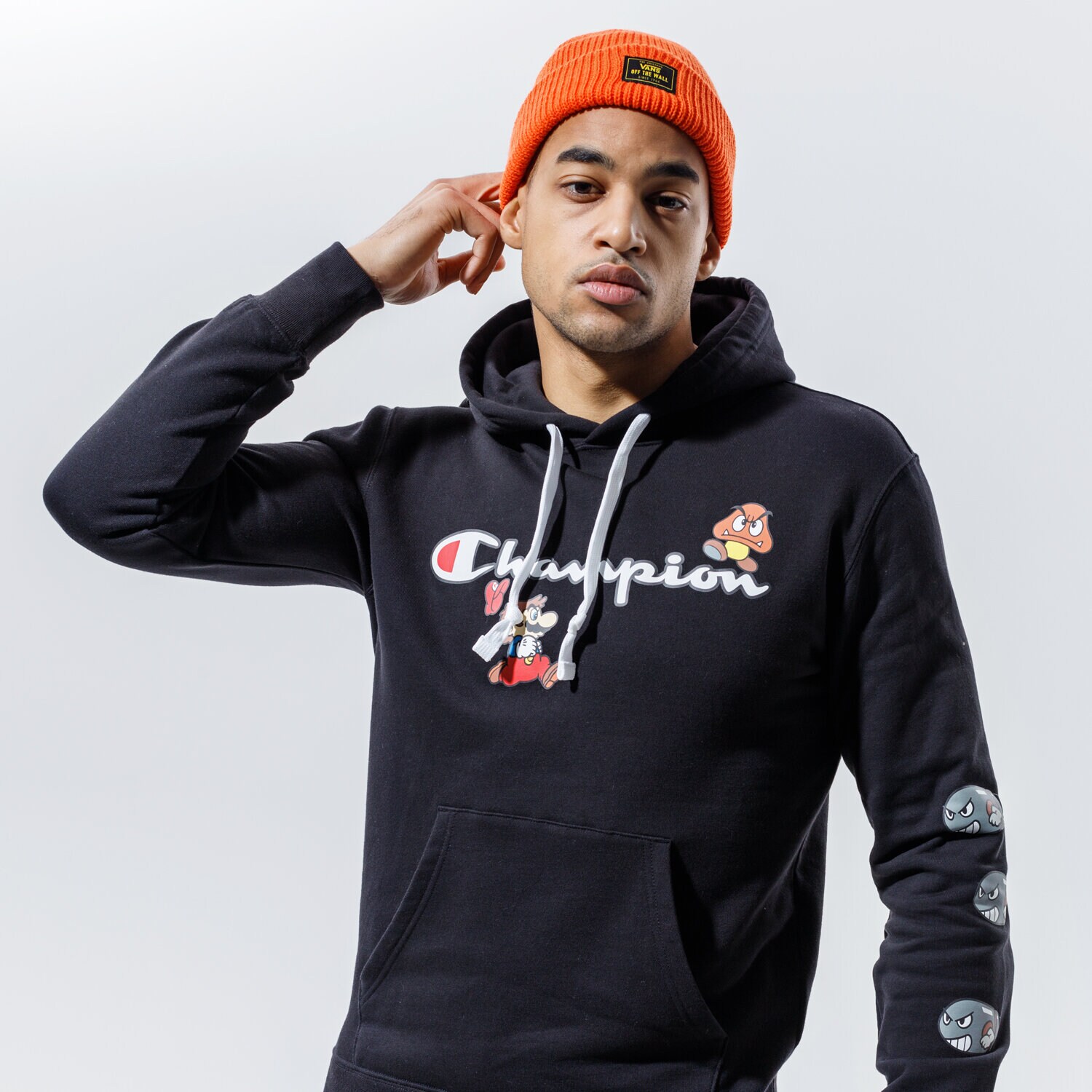 Herren CHAMPION HOODIE HOODED SWEATSHIRT 216868KK001 Schwarz