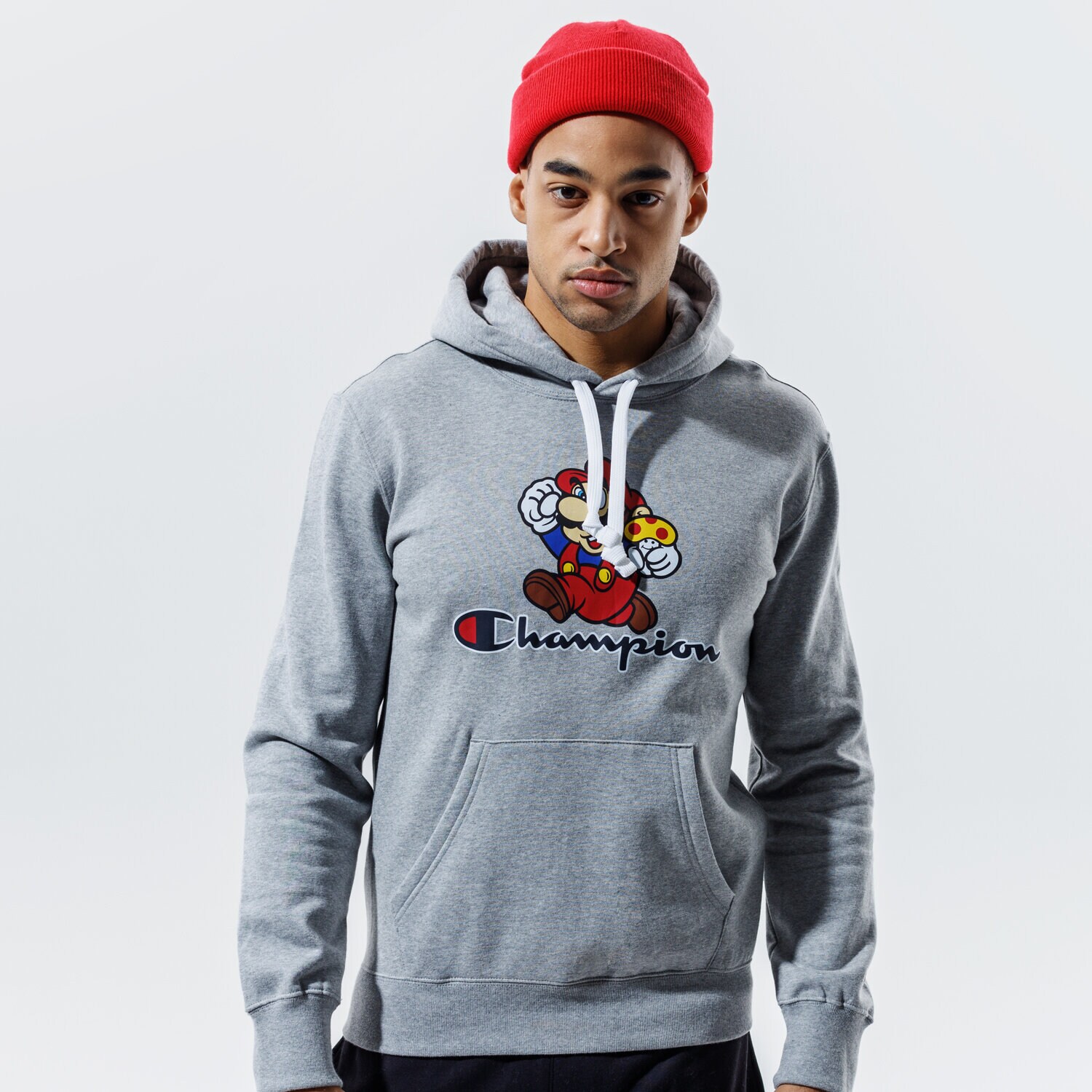 Herren CHAMPION HOODIE HOODED SWEATSHIRT 216868EM006 Grau