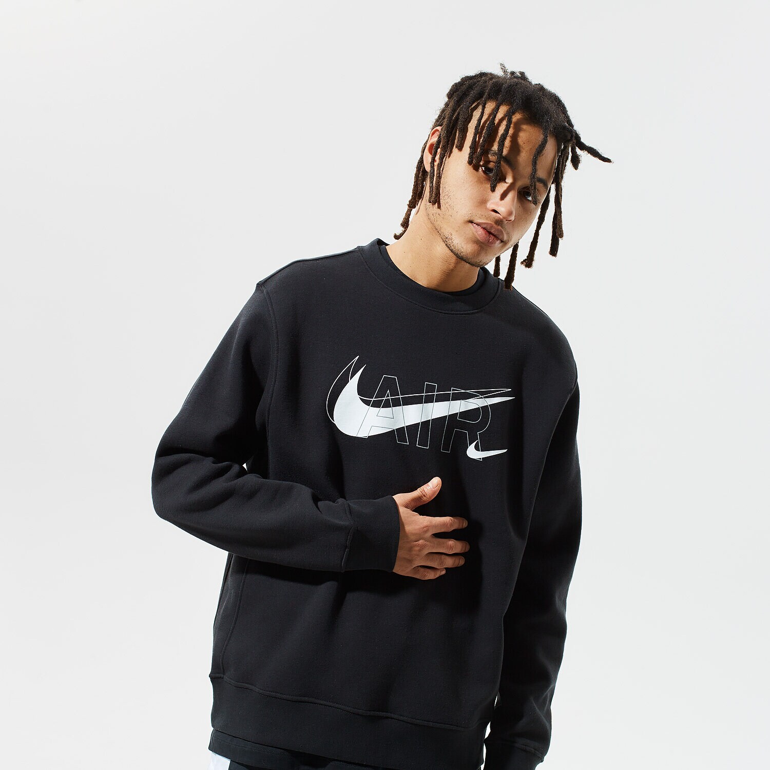 Herren NIKE SWEATSHIRT M NSW CREW PRNT PACK BB DD9699-010 Schwarz