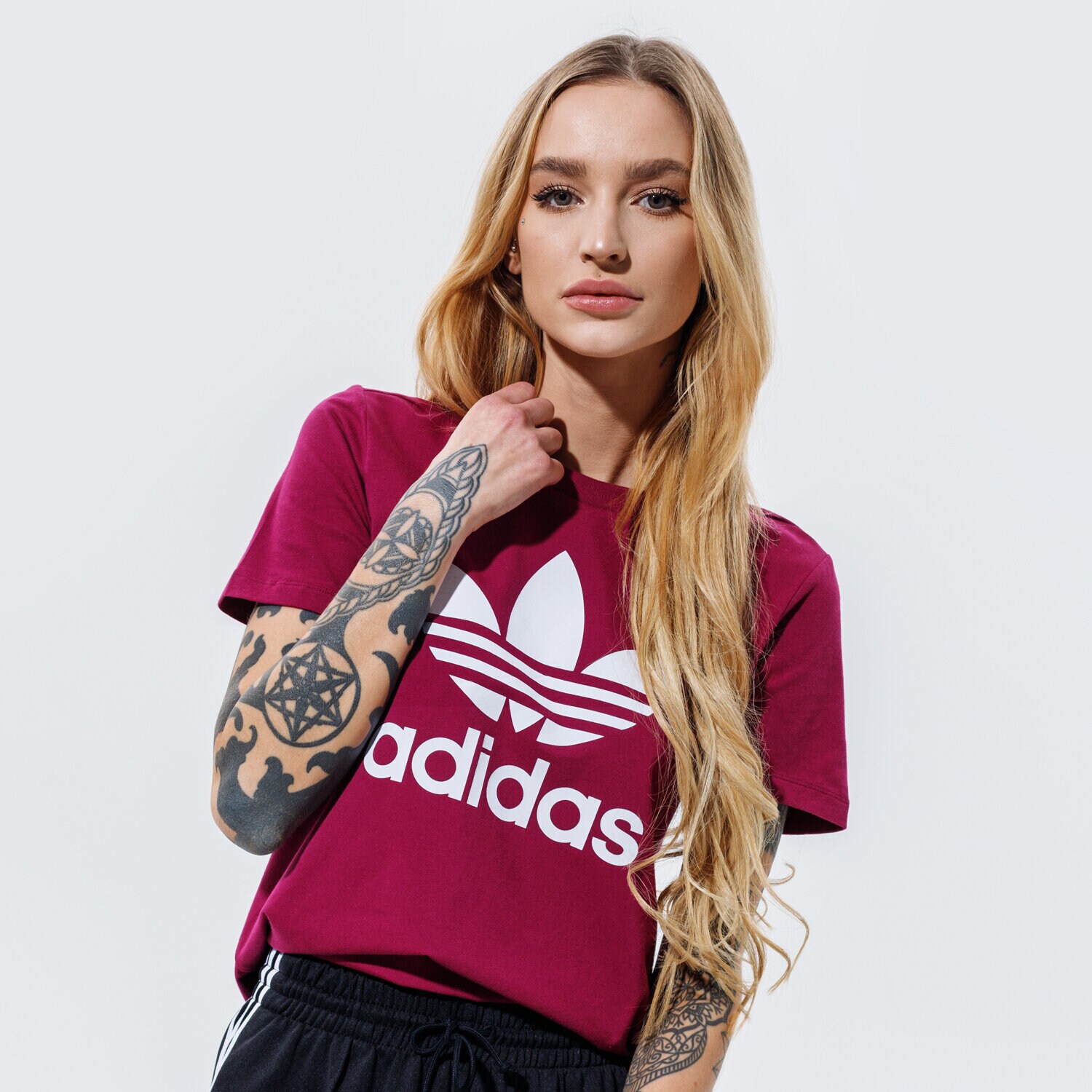 Damen T-Shirt ADIDAS T-SHIRT TREFOIL TEE GD2433 Dunkelrot