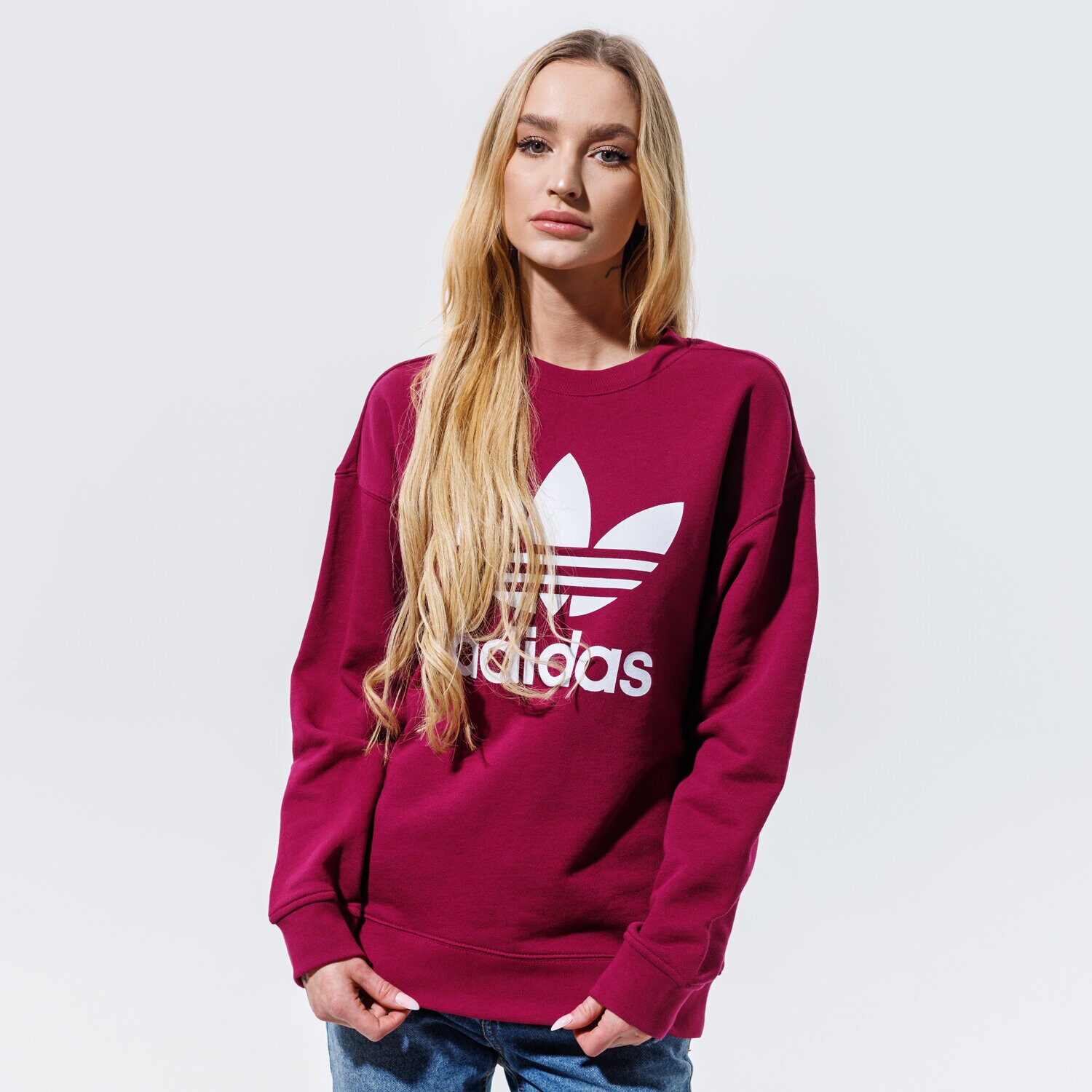 Damen ADIDAS SWEATSHIRT TRF CREW SWEAT GD2437 Dunkelrot