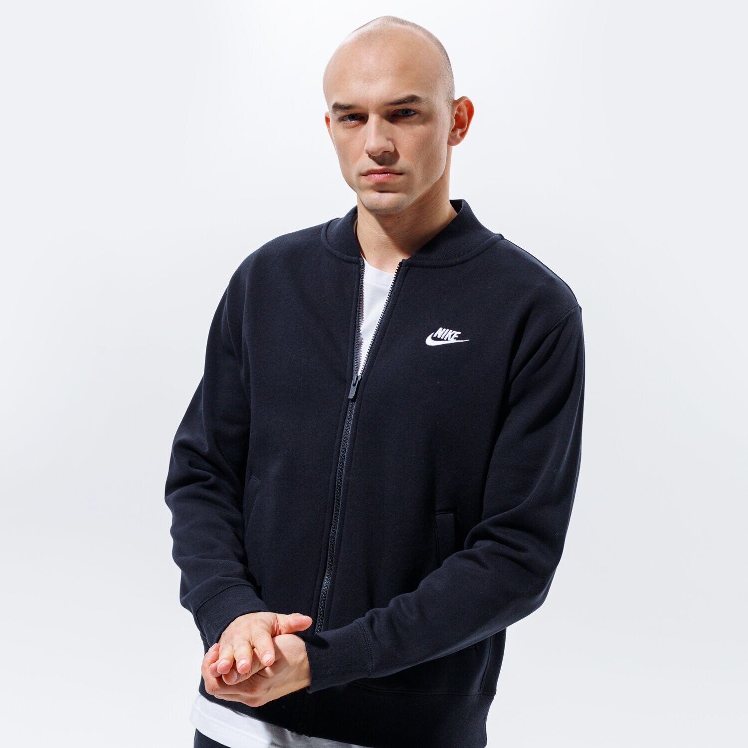 Herren NIKE SWEATSHIRT MIT REIßVERSCHLUSS   SPORTSWEAR CLUB FLEECE BV2686-010 Schwarz
