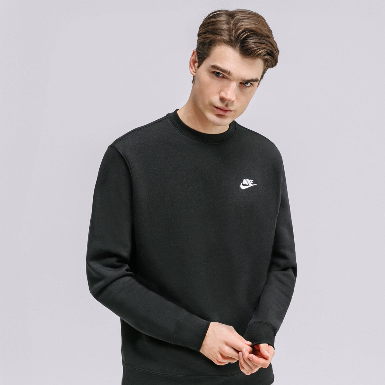 Herren NIKE SWEATSHIRT SPORTSWEAR CLUB FLEECE BV2662-010 Schwarz