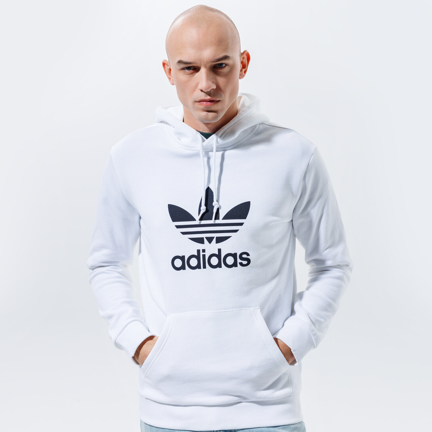 Herren ADIDAS HOODIE TREFOIL HOODIE ADICOLOR DU7780 Weiß
