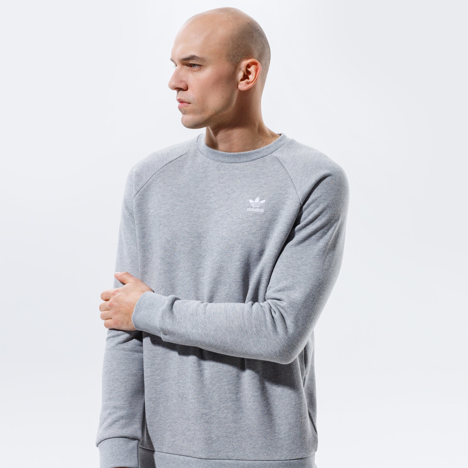 Herren ADIDAS SWEATSHIRT ESSENTIAL CREW DV1642 Grau