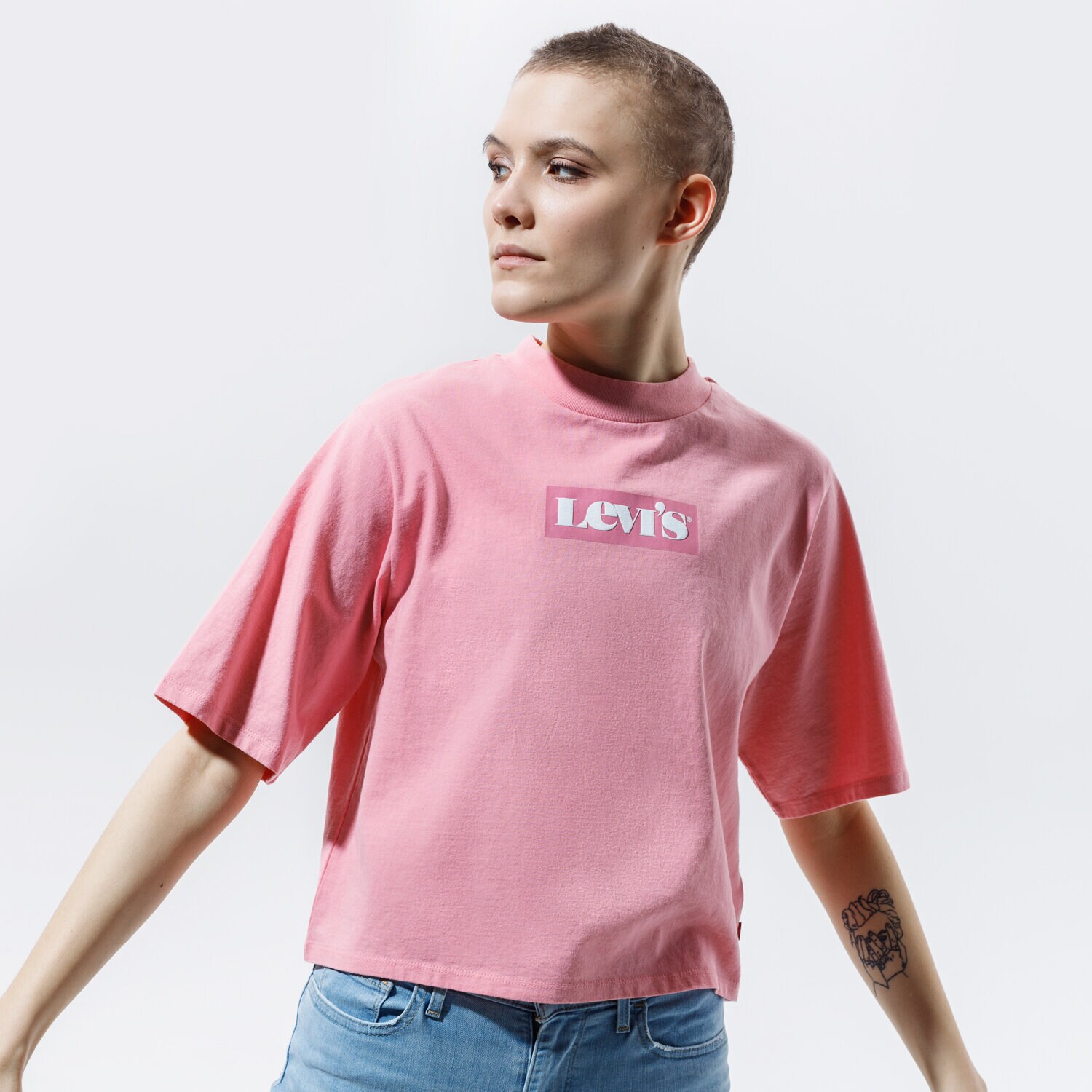 Damen T-Shirt LEVI'S T-SHIRT HEAVYWEIGHT RIGHT ON TEE 18392-0003 Rosa