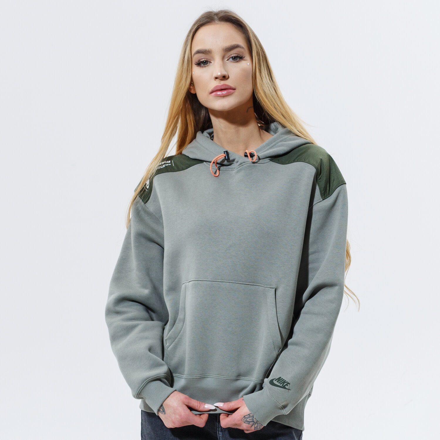 Damen NIKE HOODIE W NSW PO HOODIE FLC UU DD3605-320 Grau