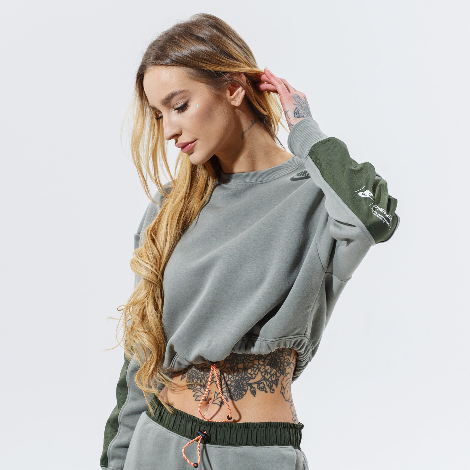 Damen NIKE SWEATSHIRT W NSW CREW FLC UU DD3603-320 Grau