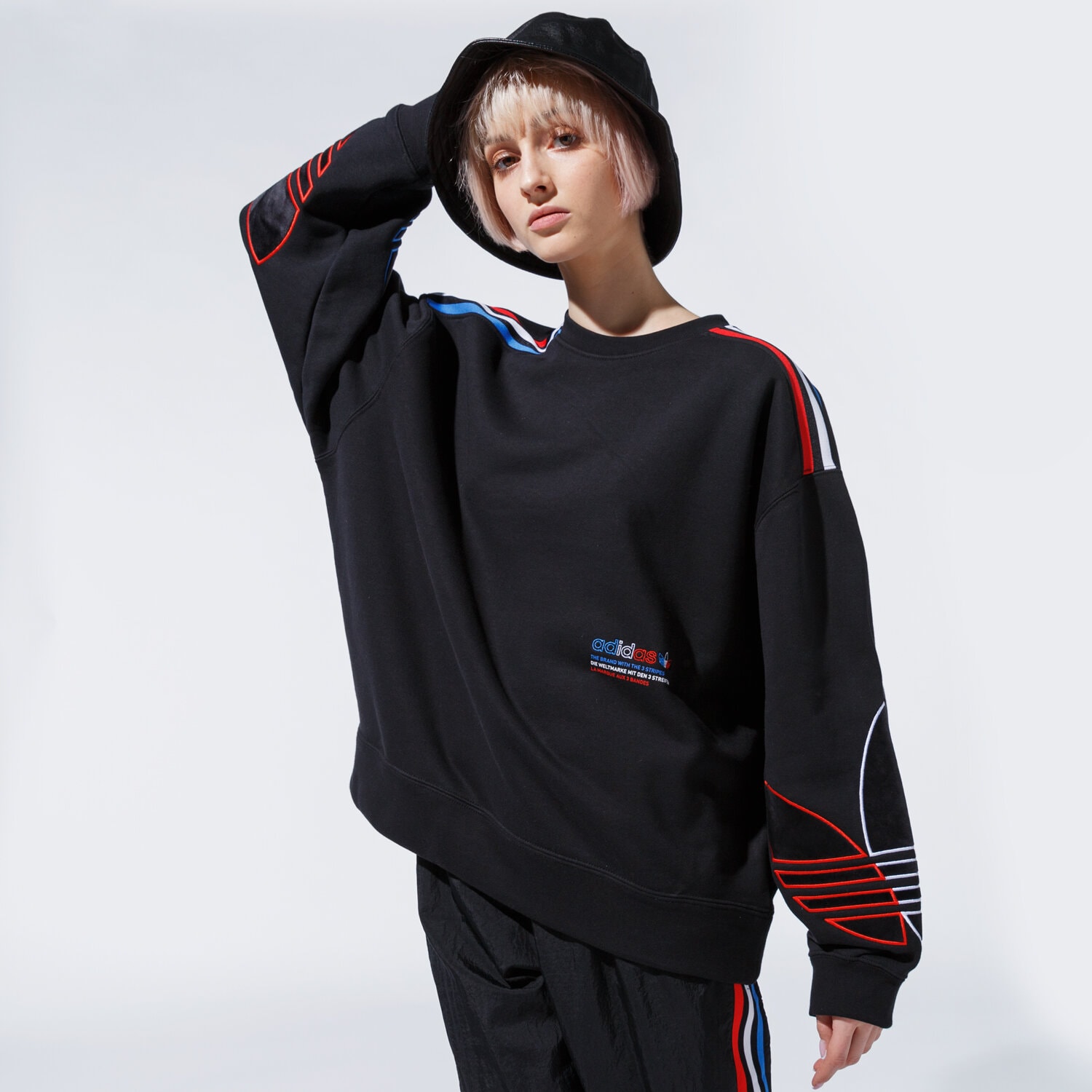 Damen ADIDAS SWEATSHIRT MIT REIßVERSCHLUSS SWEATSHIRT GN2822 Schwarz