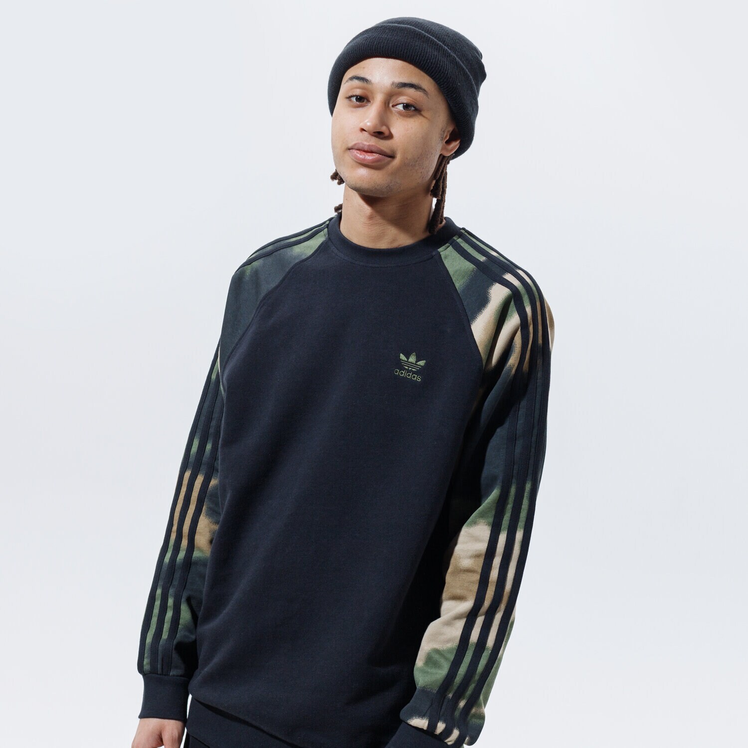 Herren ADIDAS SWEATSHIRT CAMO CREW GN1858 Schwarz