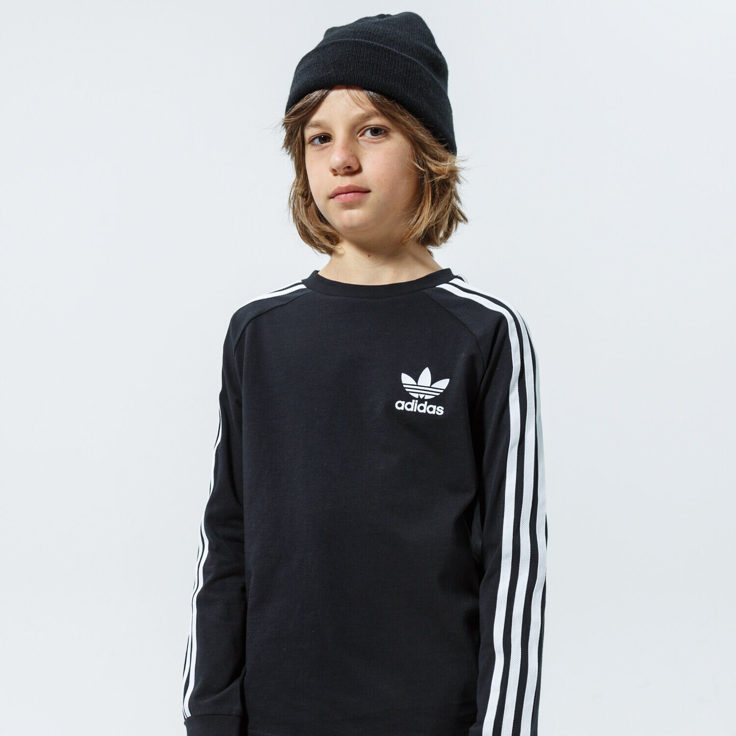 Kinder T-Shirt ADIDAS T-SHIRT 3STRIPES LS MM FM5656 Schwarz