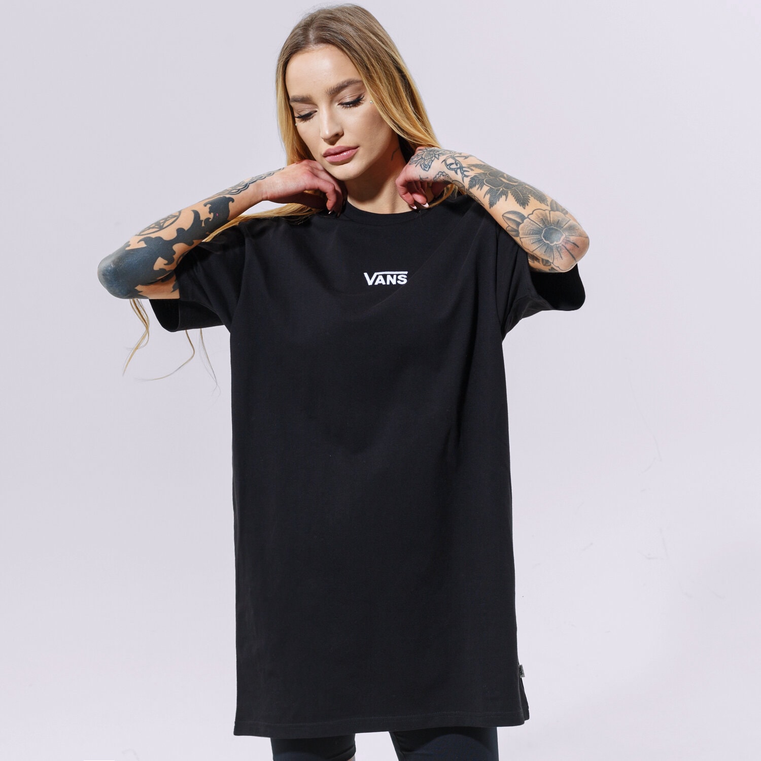 Damen Kleid VANS KLEID WM CENTER VEE TEE TRAININGSANZUGS BLACK VN0A4RU2BLK1 Schwarz