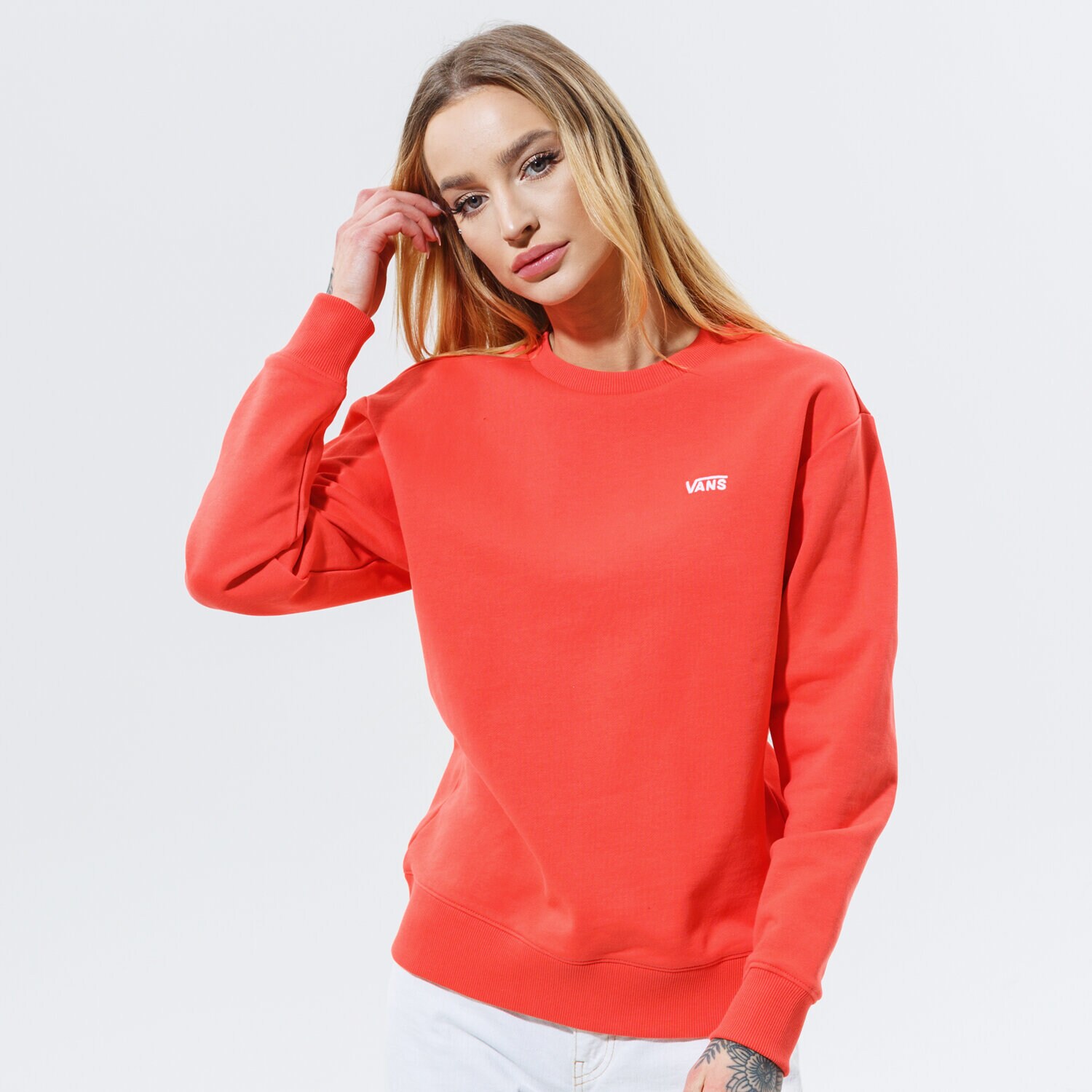 Damen VANS SWEATSHIRT WM FLYING V BF FT CREW HOT CORAL VN0A5AQ1LM31 Orange