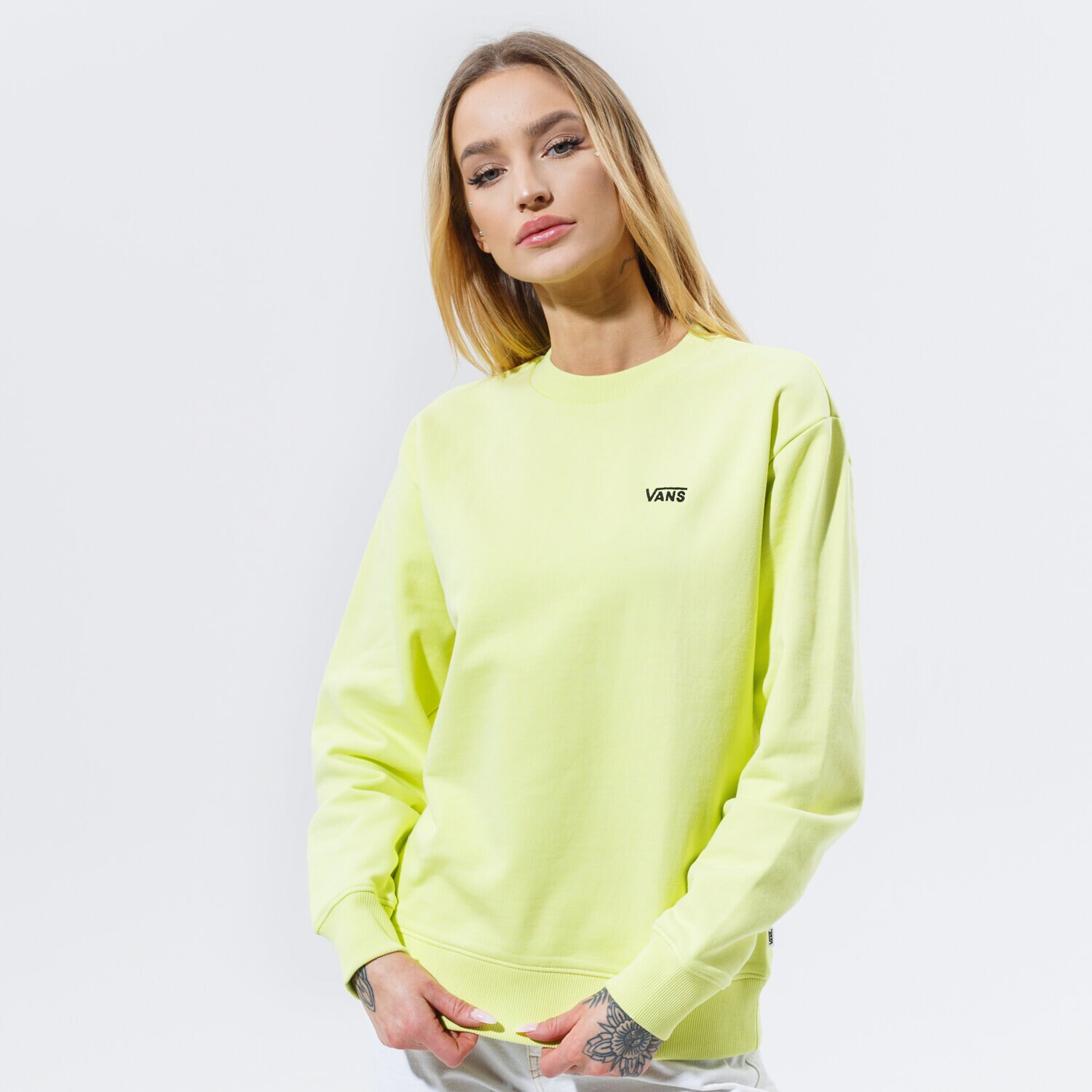 Damen VANS SWEATSHIRT WM FLYING V BF FT CREW SUNNY LIME VN0A5AQ1TCY1 Grün