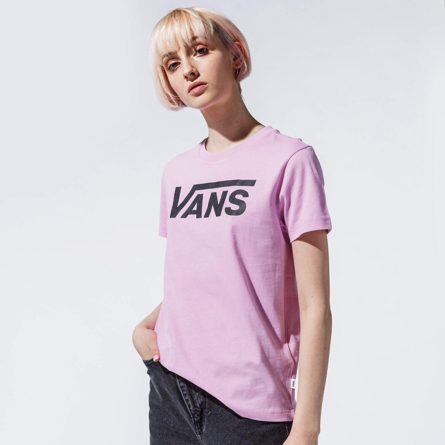Damen T-Shirt VANS T-SHIRT WM FLYING V CREW TEE ORCHID VN0A3UP40FS1 Rosa