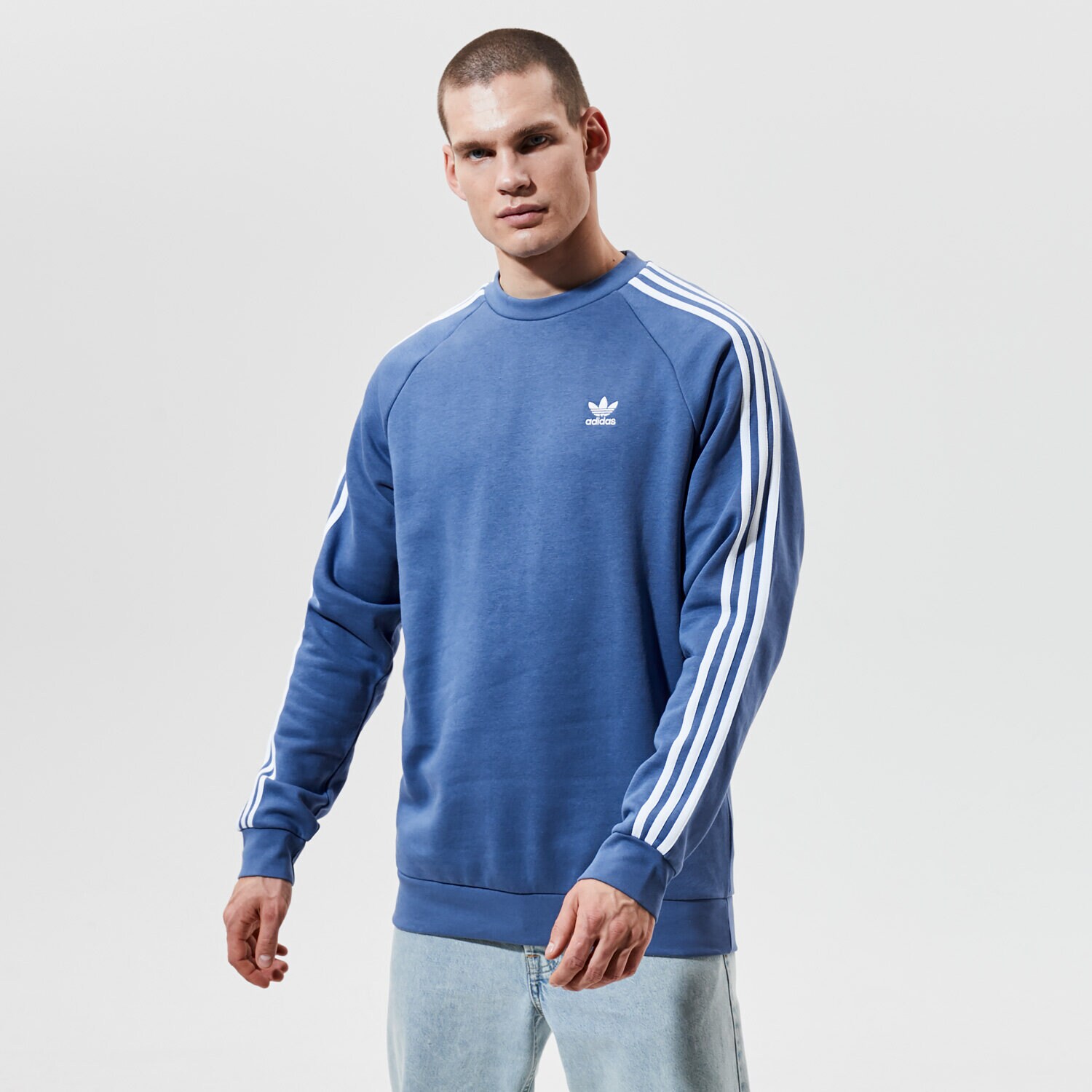 Herren ADIDAS SWEATSHIRT 3-STRIPES CREW GN3482 Blau