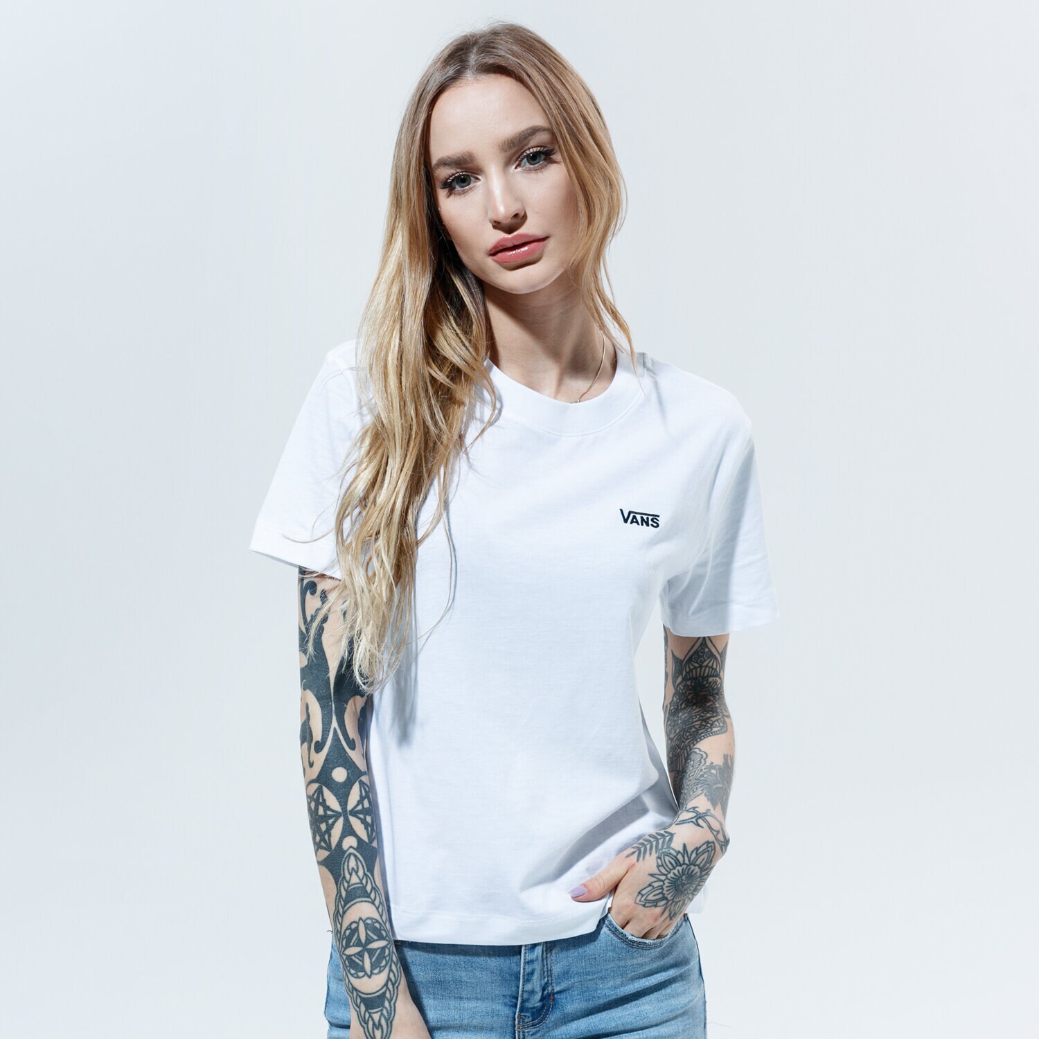 Damen T-Shirt VANS T-SHIRT WM JUNIOR V BOXY WHITE VN0A4MFLWHT1 Weiß