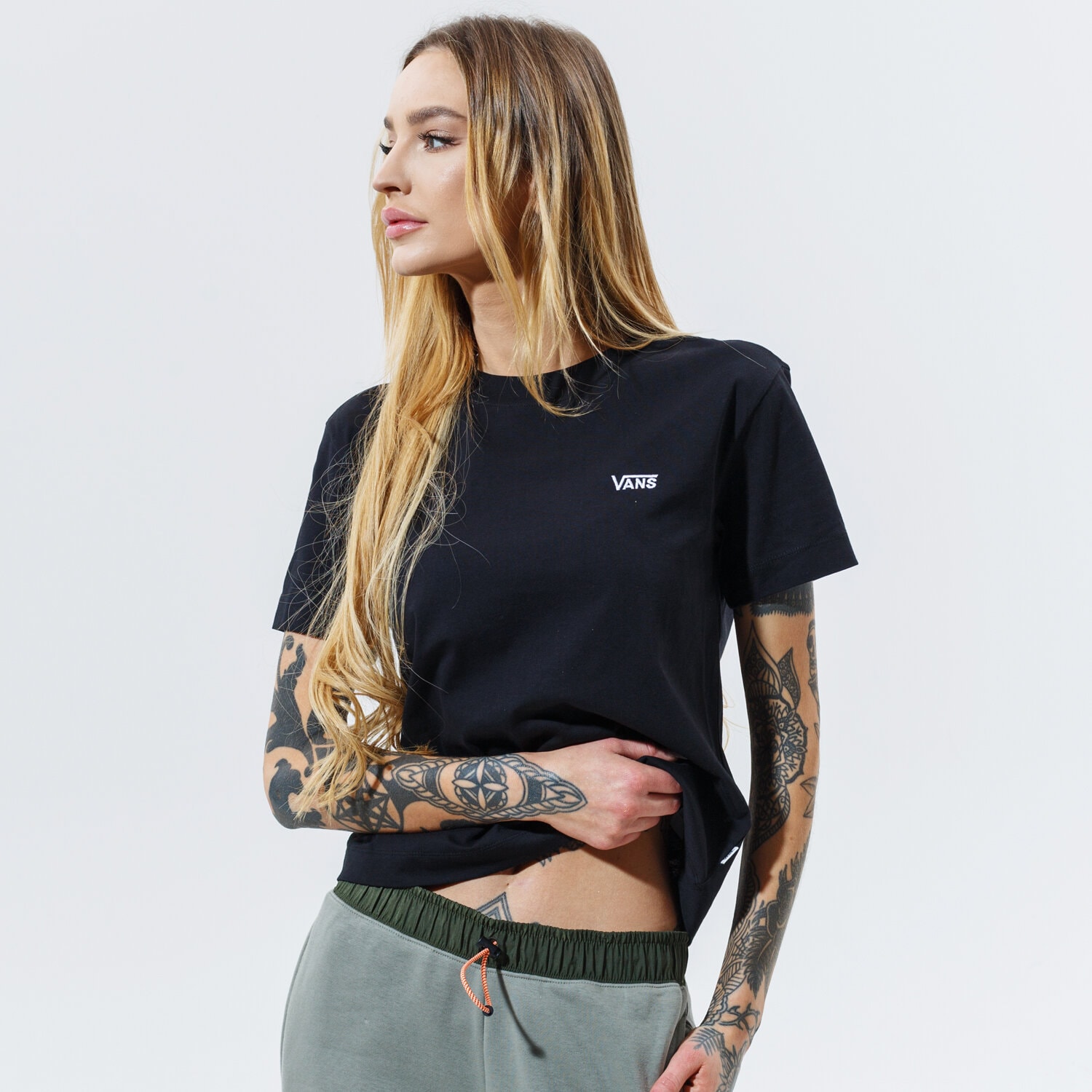 Damen T-Shirt VANS T-SHIRT WM JUNIOR V BOXY BLACK VN0A4MFLBLK1 Schwarz