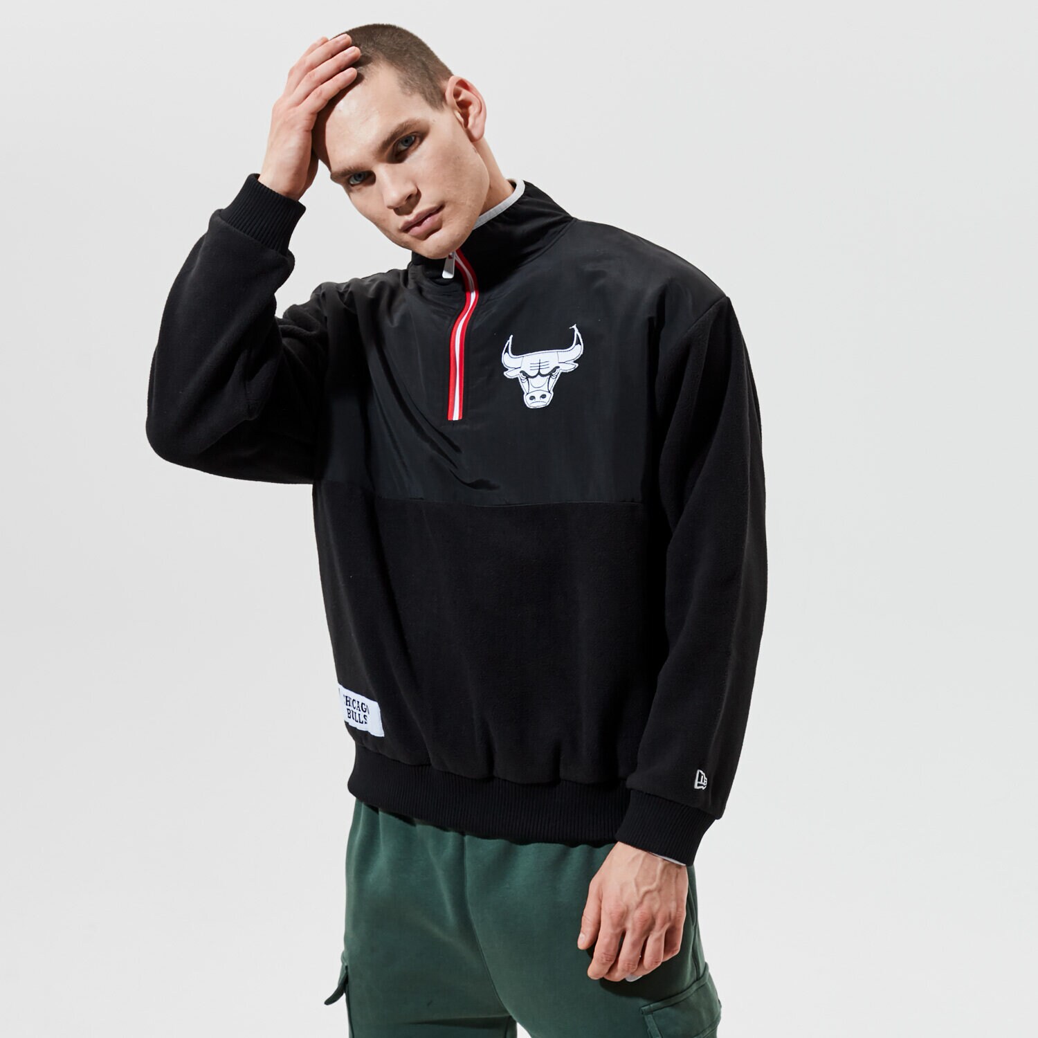 Herren NEW ERA FLEECESHIRT NBA 1/4 ZIP FLEECE BULLS CHICAGO BULLS B 12553332 Schwarz