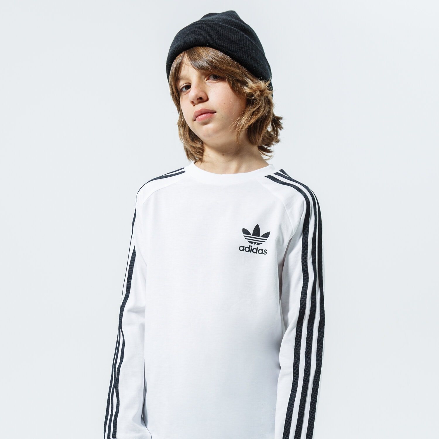 Kinder T-Shirt ADIDAS T-SHIRT 3STRIPES LS BOY DW9298 Weiß