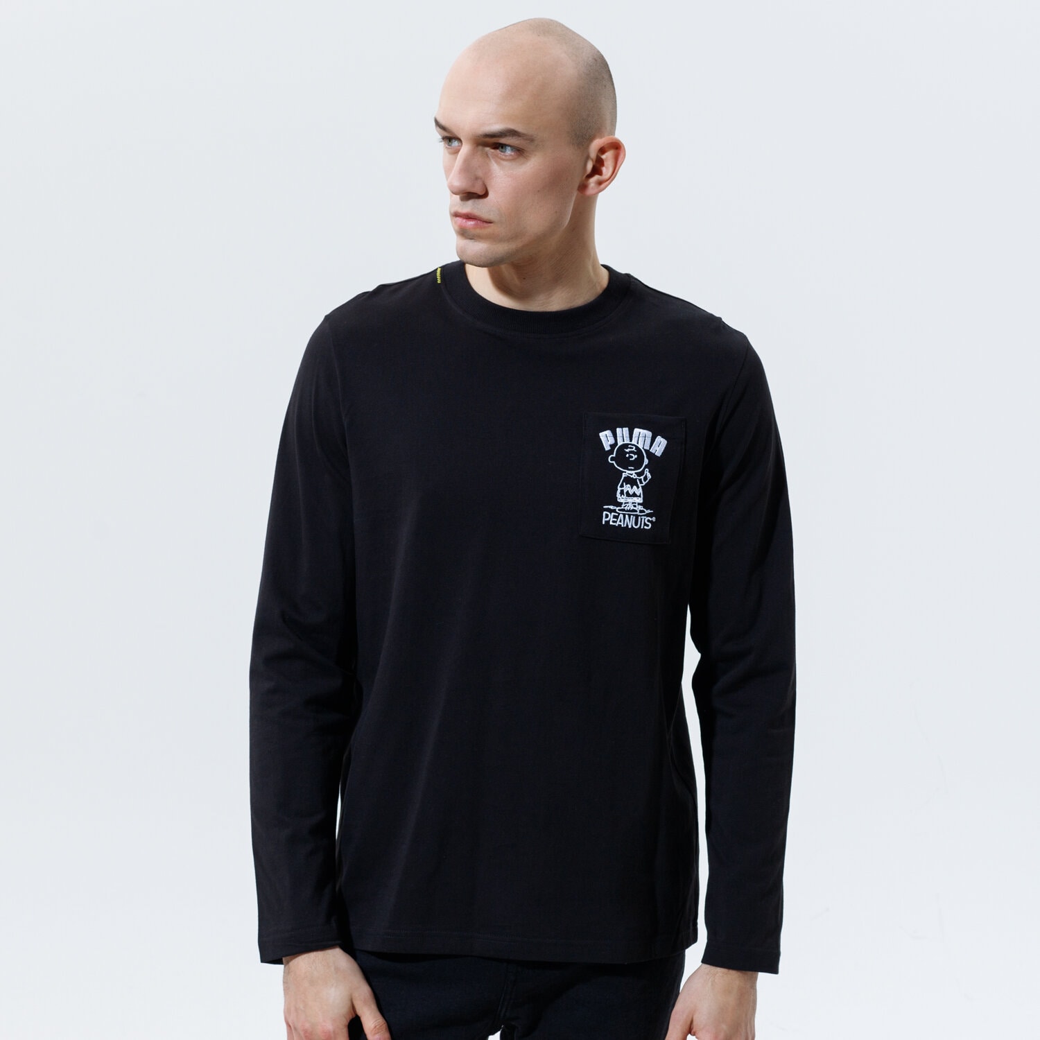 Herren T-Shirt PUMA T-SHIRT PUMA X PEANUTS LS TEE 53061301 Schwarz