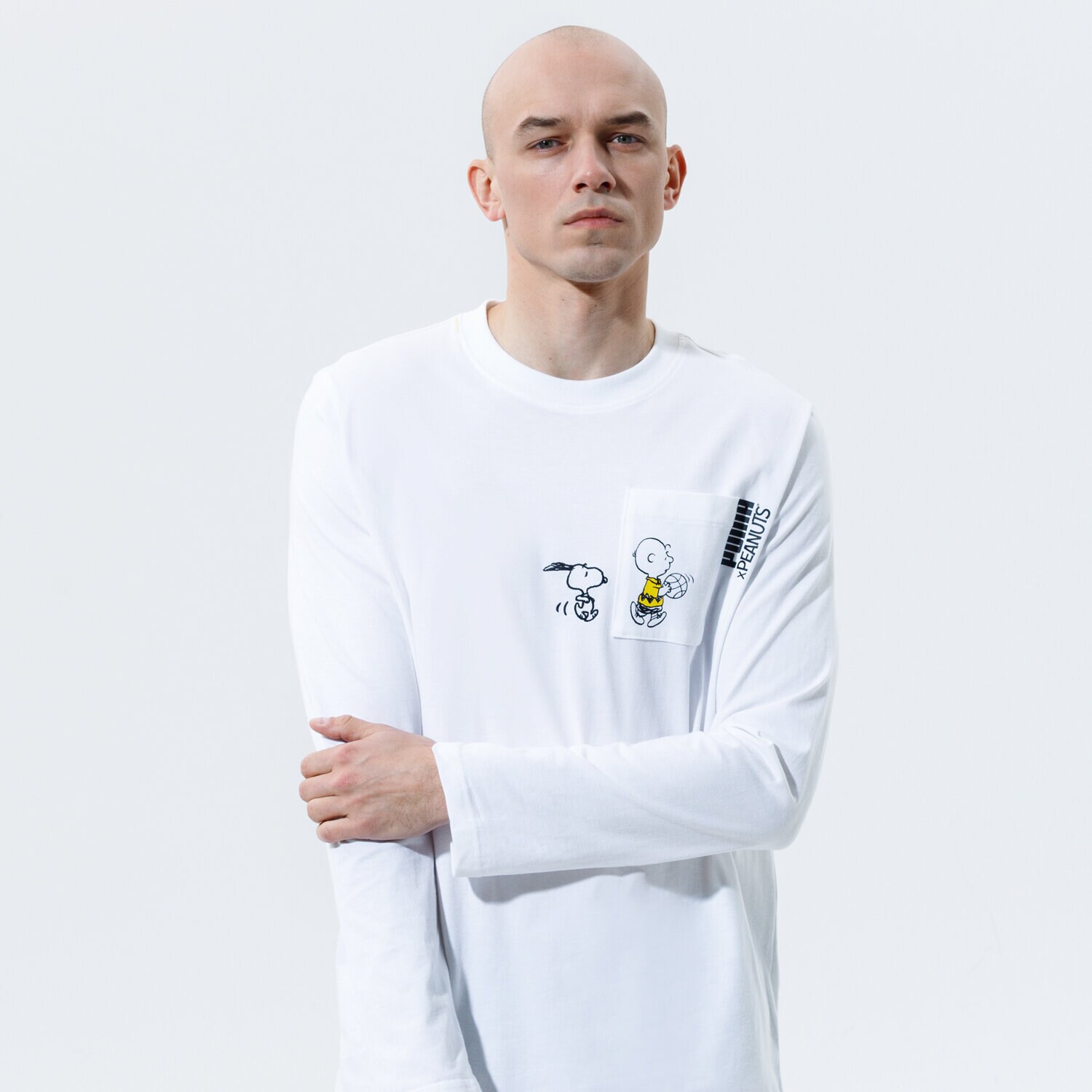 Herren T-Shirt PUMA T-SHIRT PUMA X PEANUTS LS TEE 53061302 Weiß