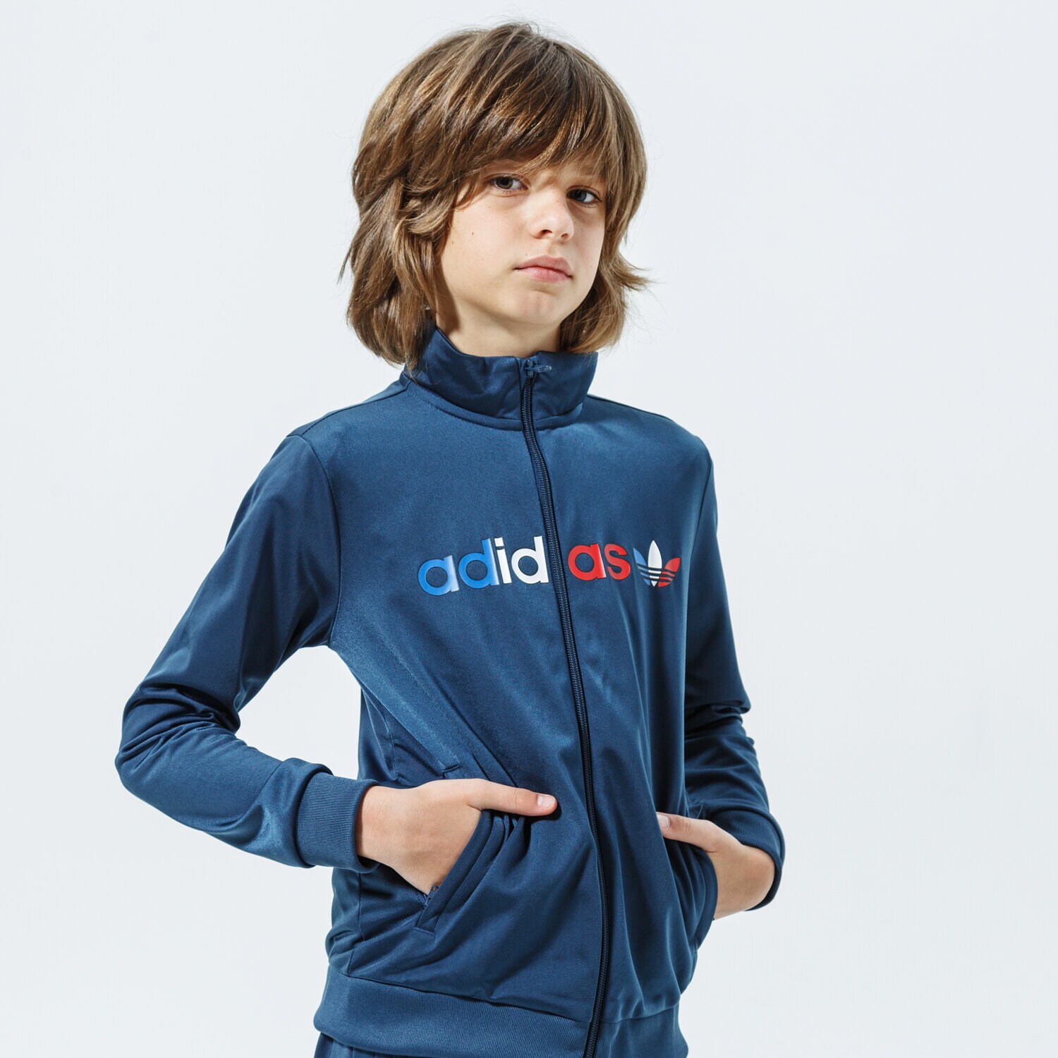 Kinder ADIDAS SWEATSHIRT MIT REIßVERSCHLUSS TRACKTOP MM GN7437 Blau