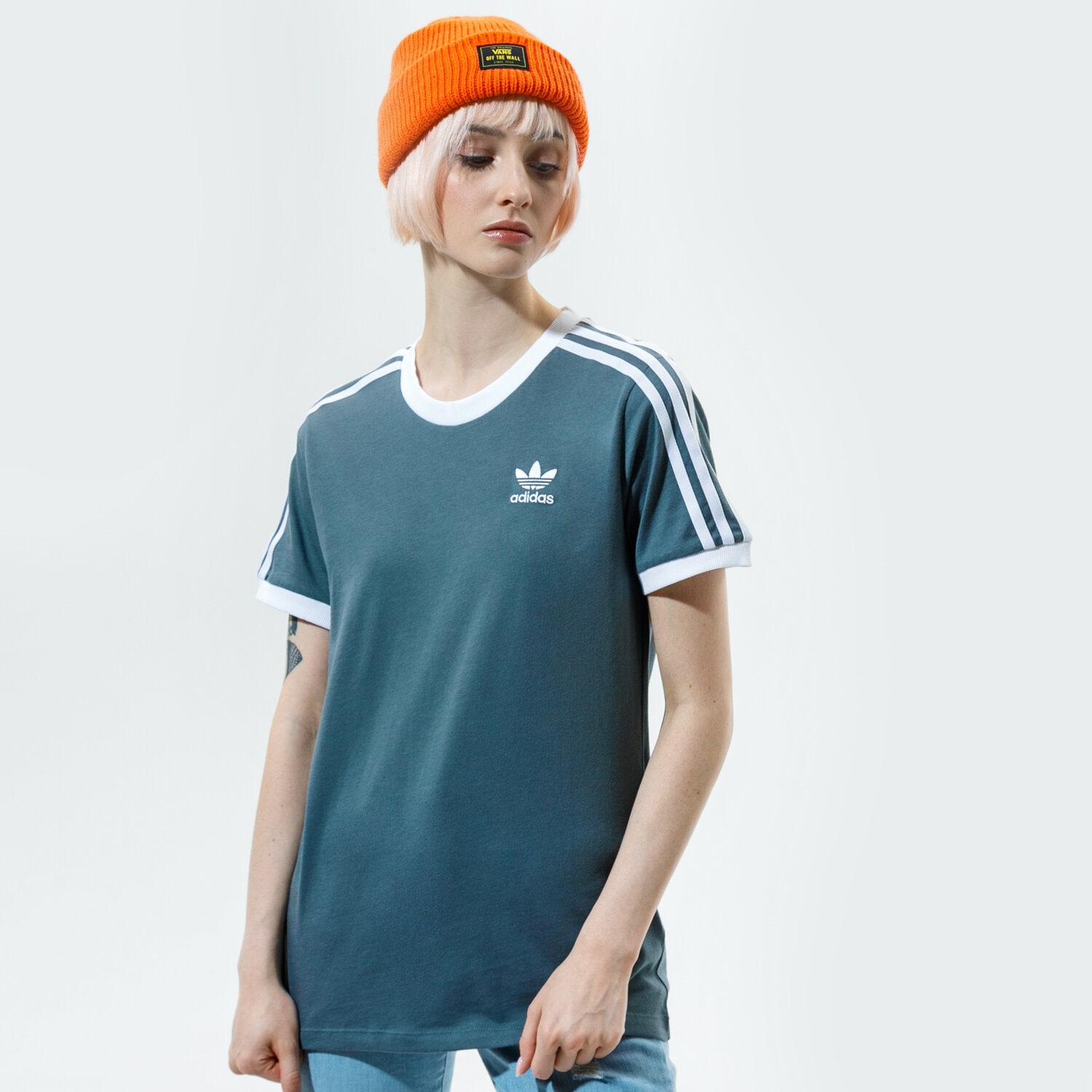 Damen T-Shirt ADIDAS T-SHIRT 3 STRIPES TEE GN2914 Grün