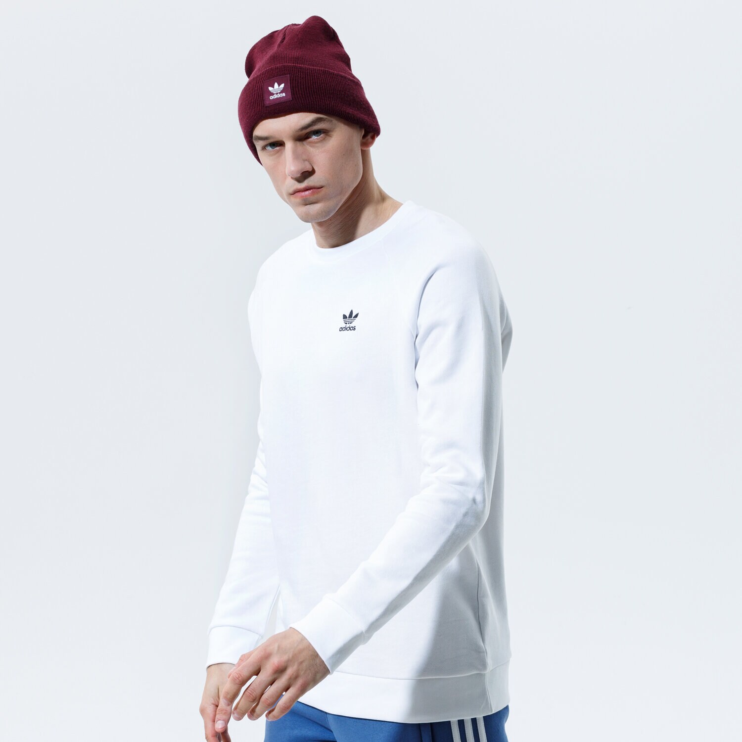 Herren ADIDAS SWEATSHIRT ESSENTIAL CREW ED6208 Weiß