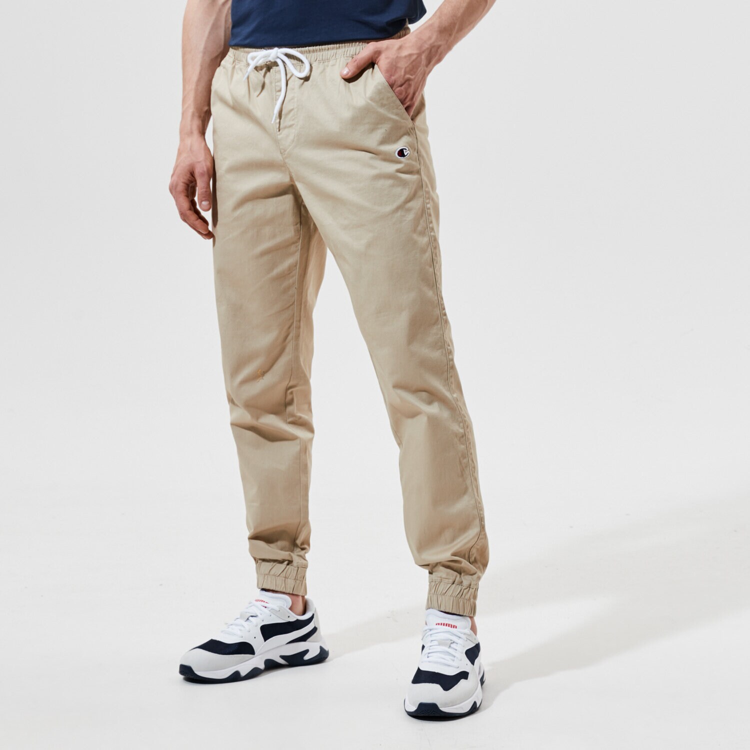 Herren Hosen CHAMPION HOSE ELASTIC CUFF PANTS 214366MS025 Beige