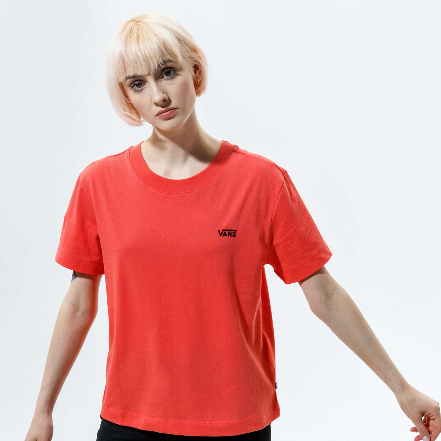 Damen T-Shirt VANS T-SHIRT WM JUNIOR V BOXY HOT CORAL VN0A4MFLLM31 Orange